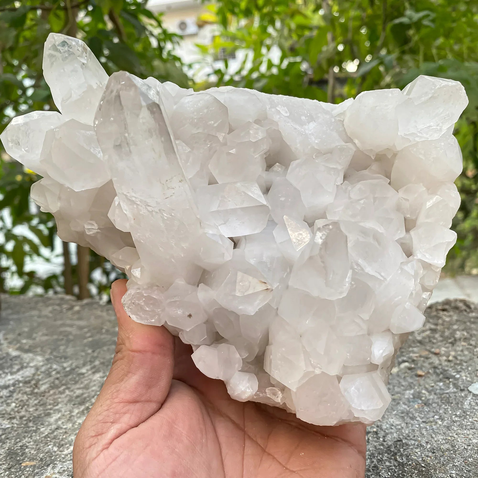 Natural Himalayan White Quartz Cluster 1395g Himalayan Quartz