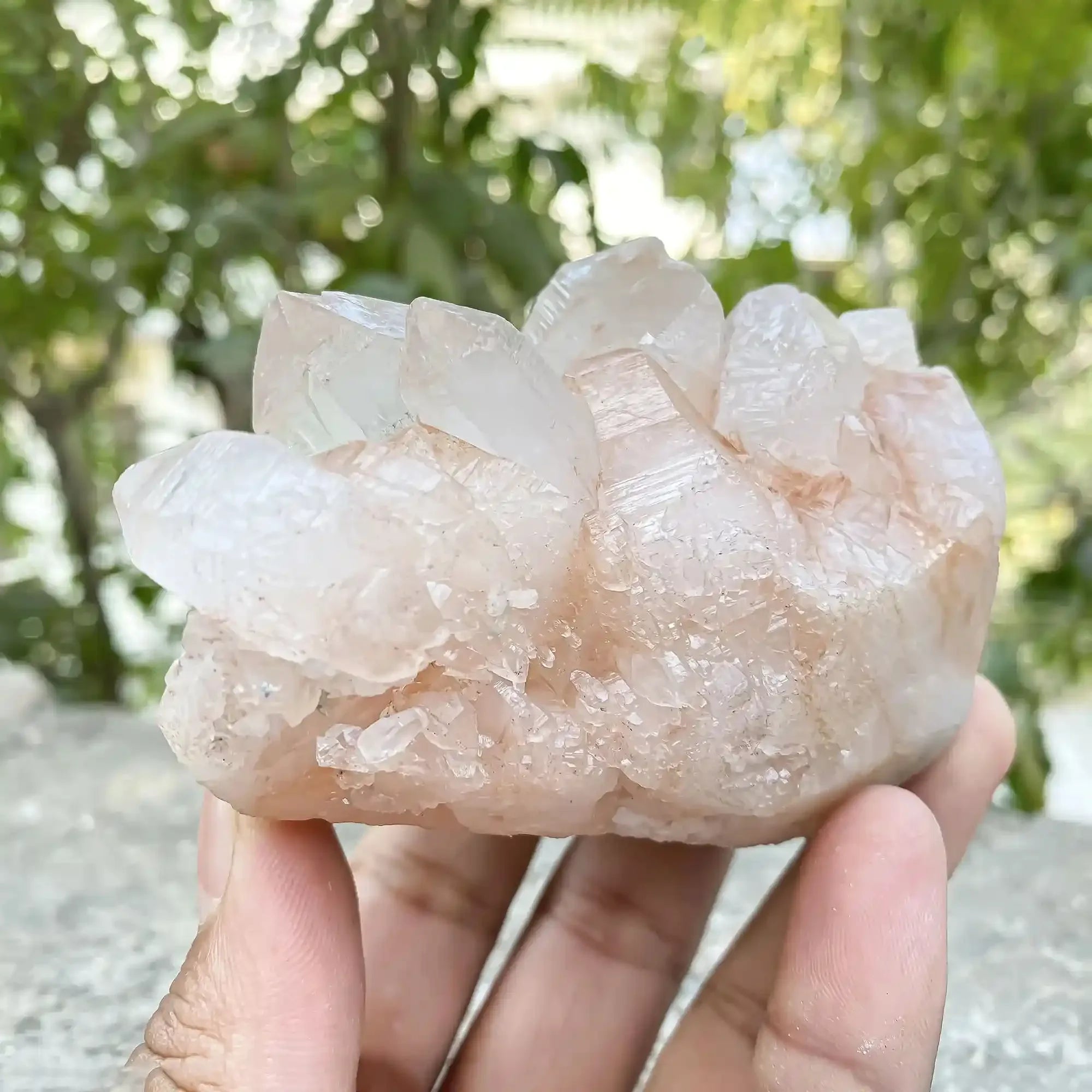 Natural Himalayan Pink Quartz with White 370g Himalayan Quartz