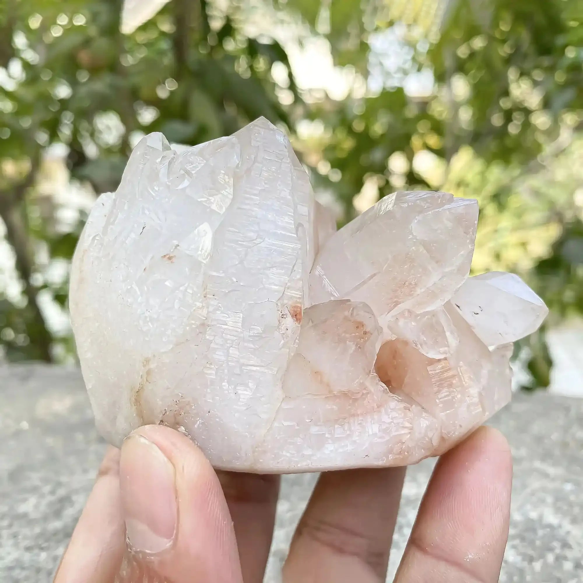 Natural Himalayan Pink Quartz with White 370g Himalayan Quartz