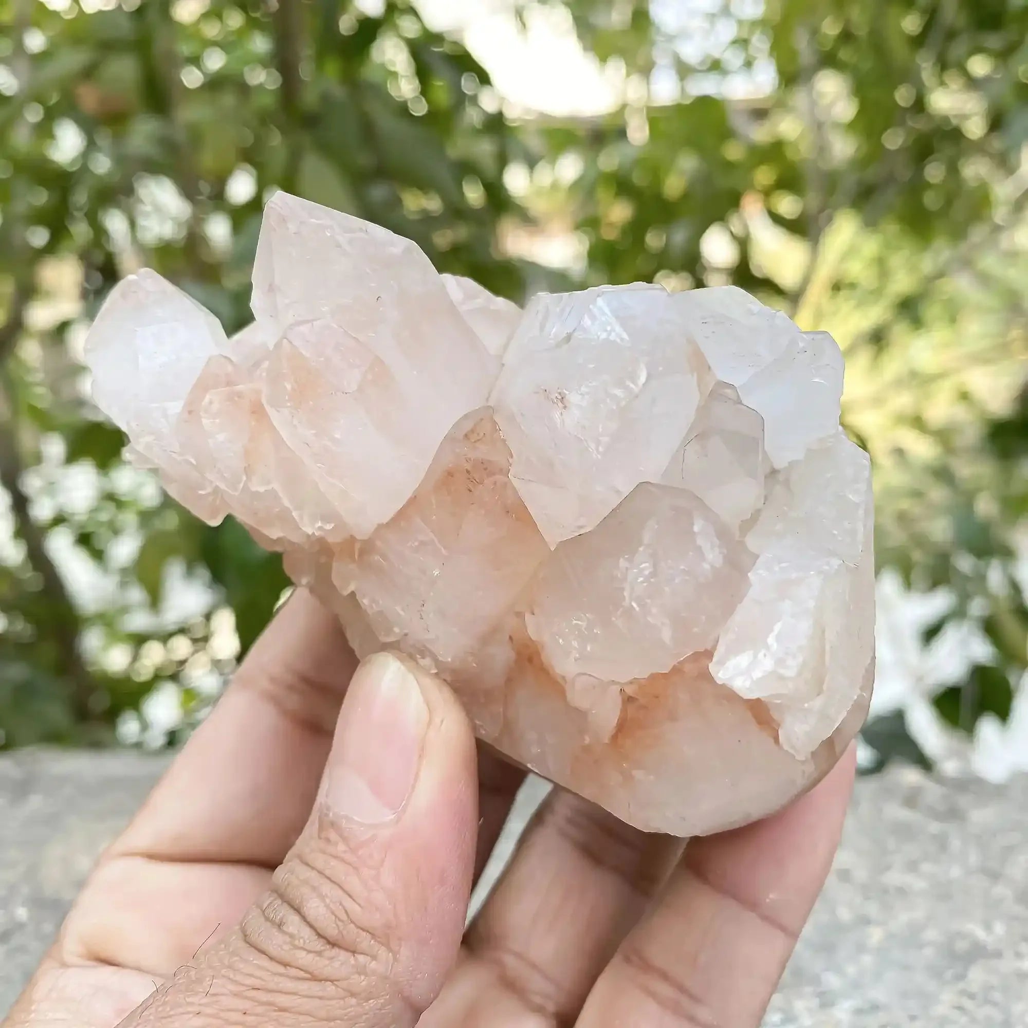 Natural Himalayan Pink Quartz with White 370g Himalayan Quartz