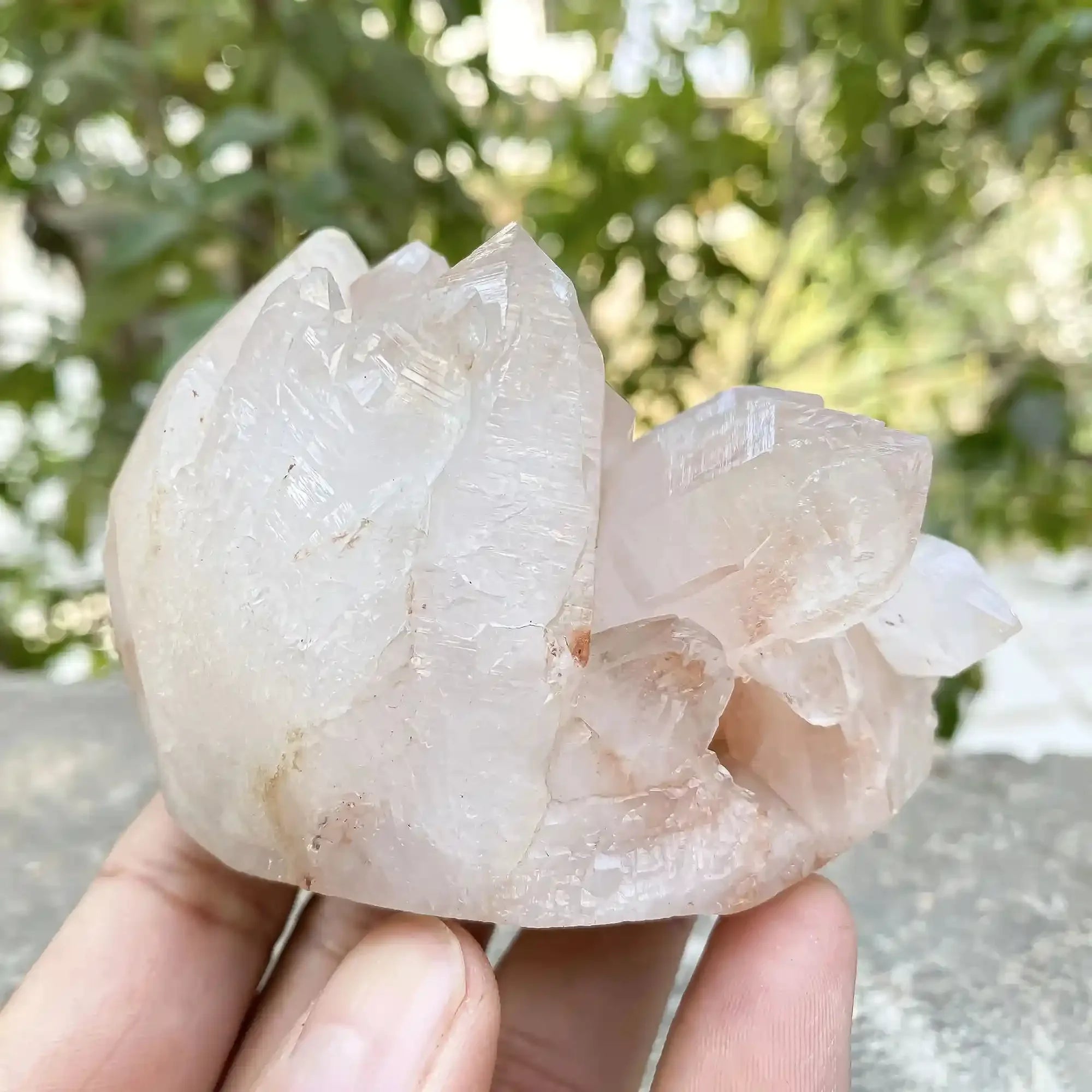 Natural Himalayan Pink Quartz with White 370g Himalayan Quartz