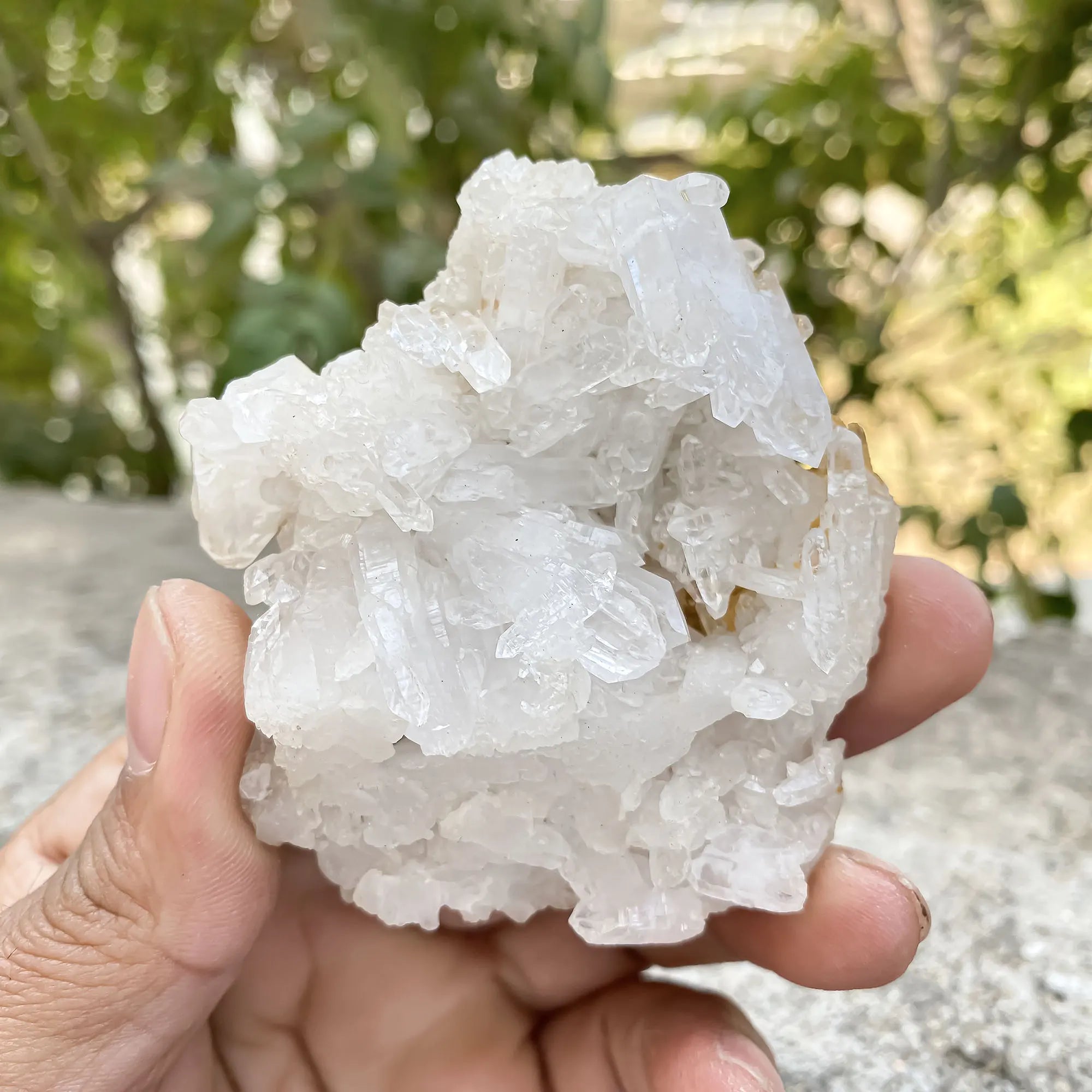 White Himalayan Quartz Samadhi Raw Mineral Crystal Cluster Healing Specimen Stone