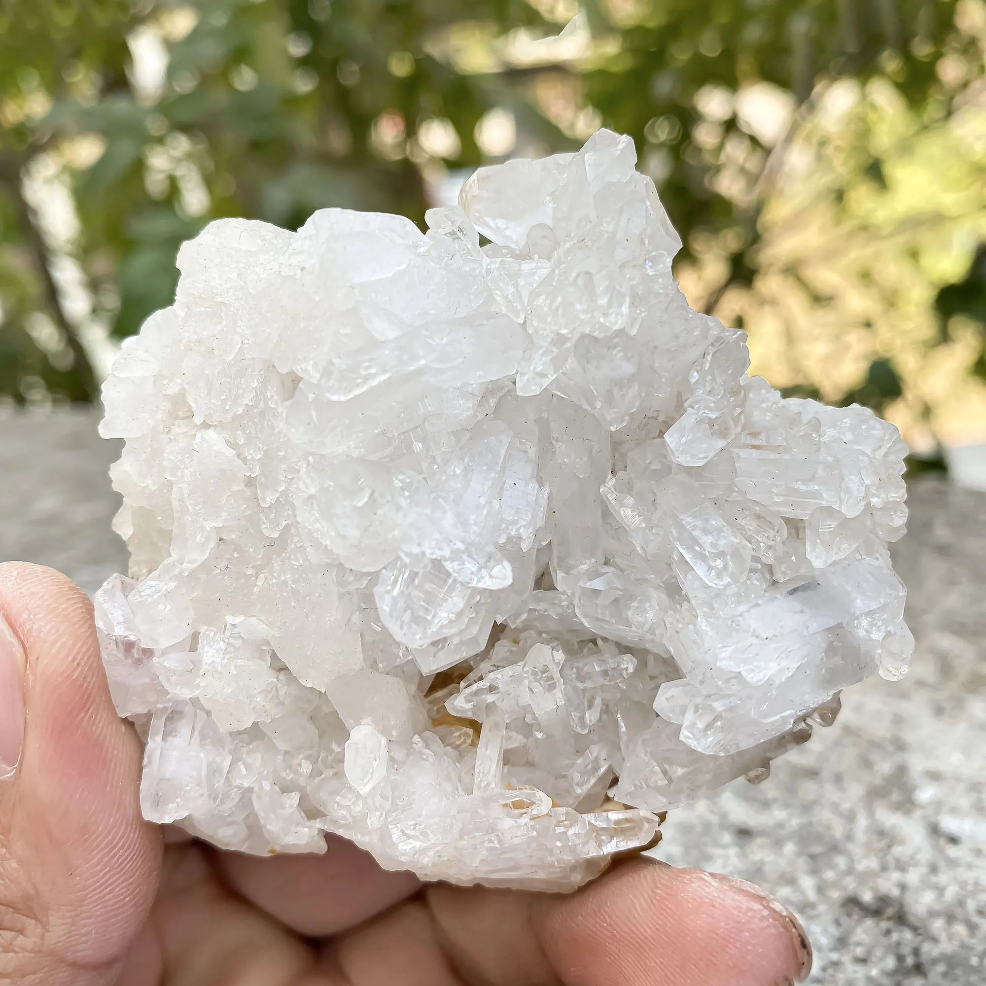 White Himalayan Quartz Samadhi Raw Mineral Crystal Cluster Healing Specimen Stone