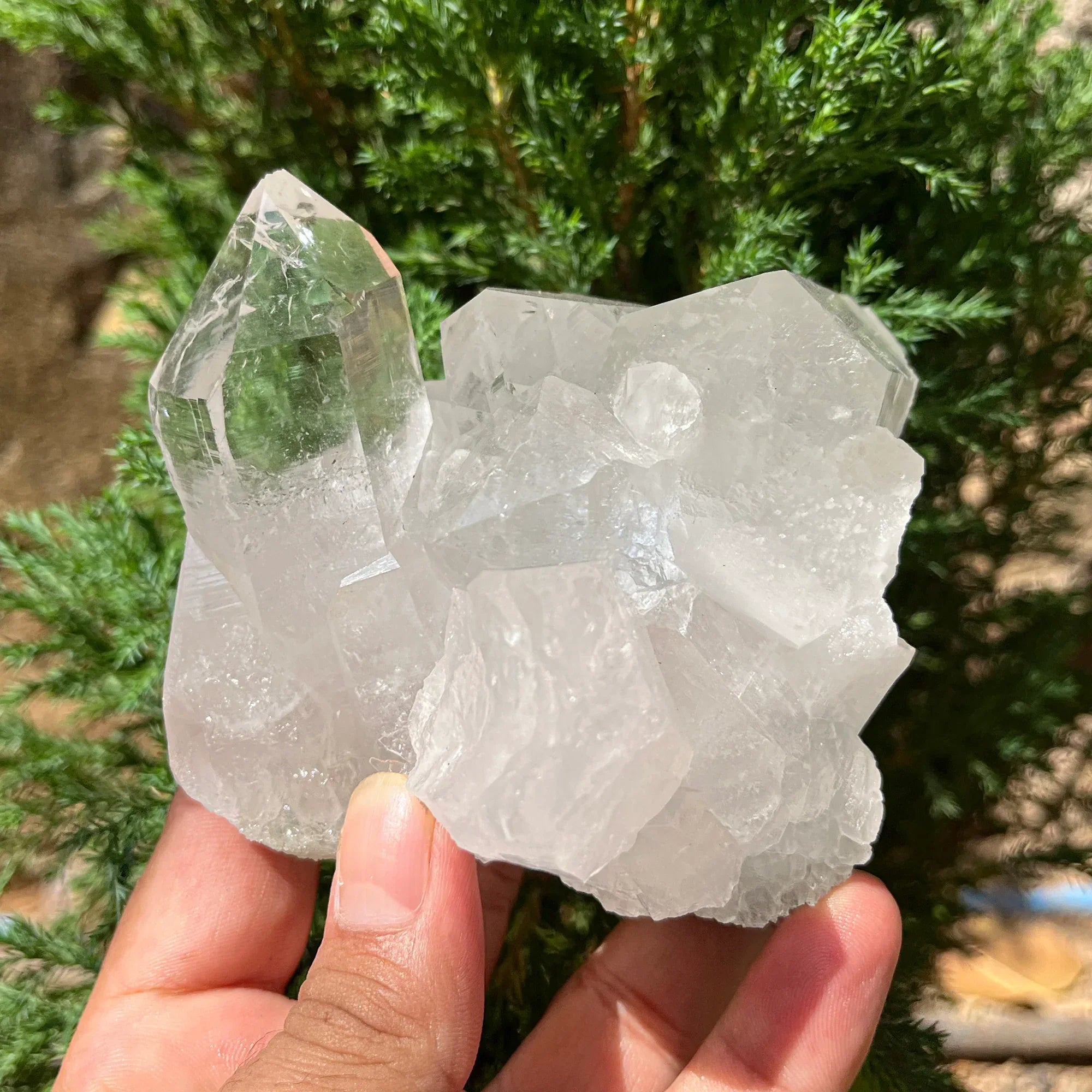 Natural Himalayan Green Chlorite Quartz Cluster 695g – Healing Crystal Himalayan Quartz