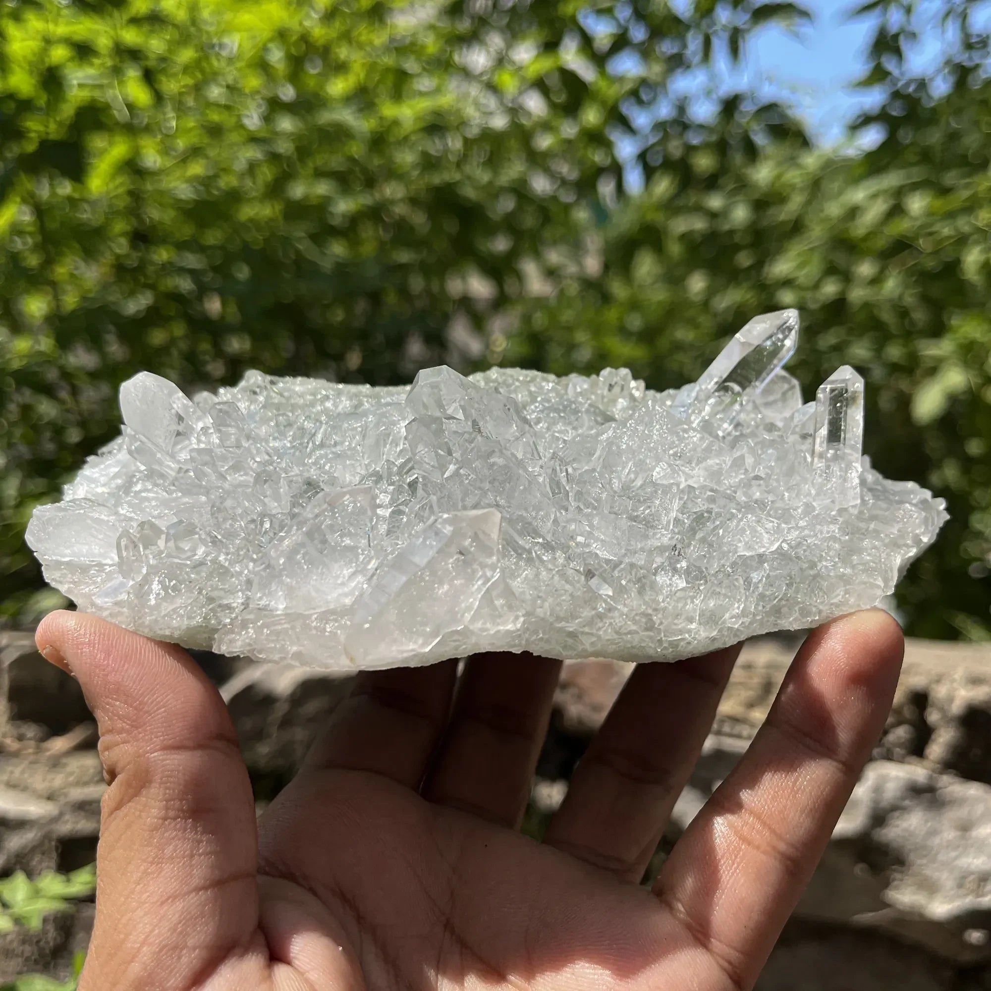 Natural Himalayan Green Chlorite Quartz Cluster 565g – Healing Crystal Himalayan Quartz