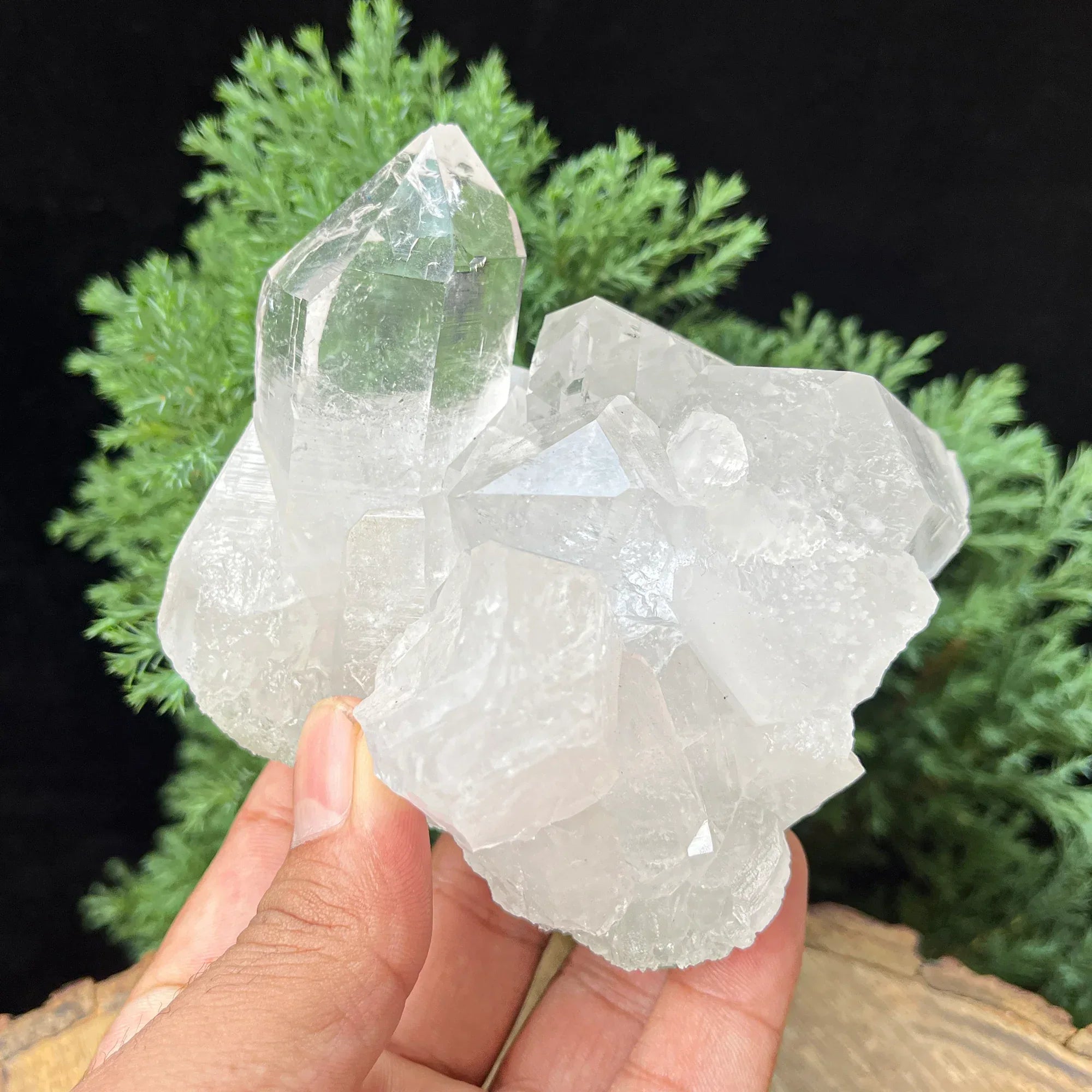 Natural Himalayan Green Chlorite Quartz Cluster 695g – Healing Crystal Himalayan Quartz