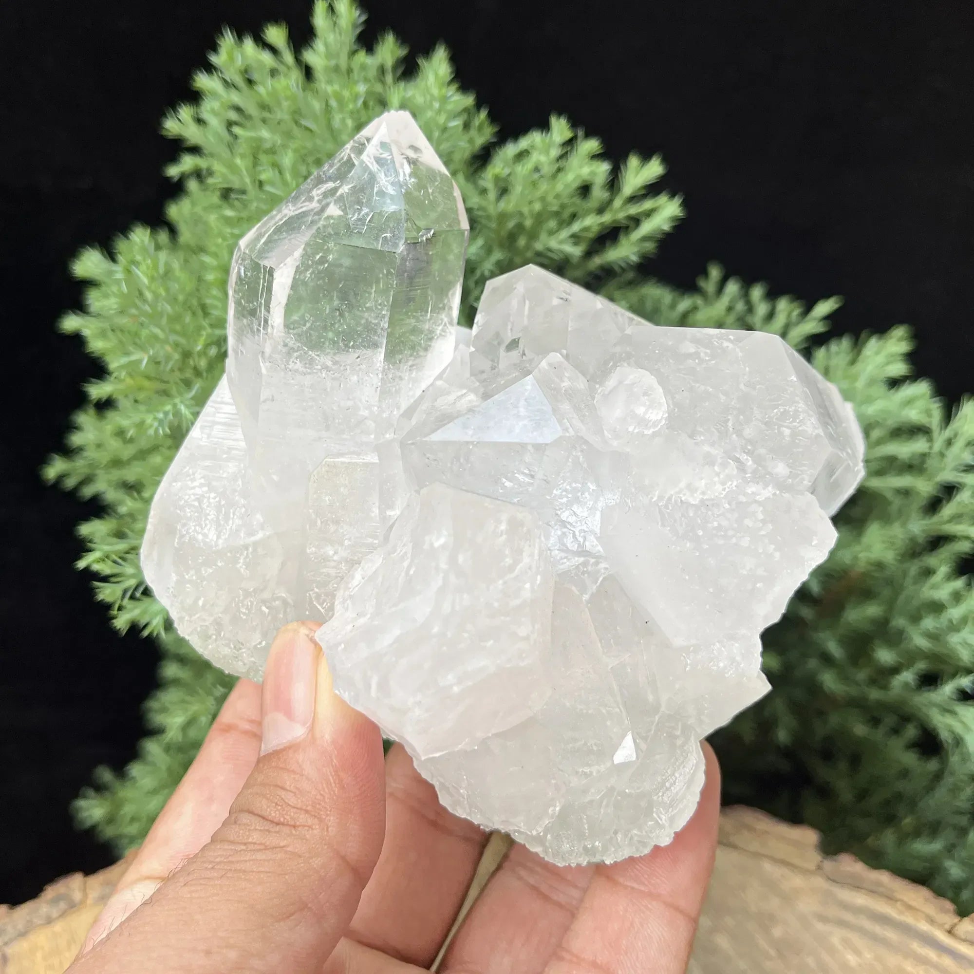 Natural Himalayan Green Chlorite Quartz Cluster 695g – Healing Crystal Himalayan Quartz