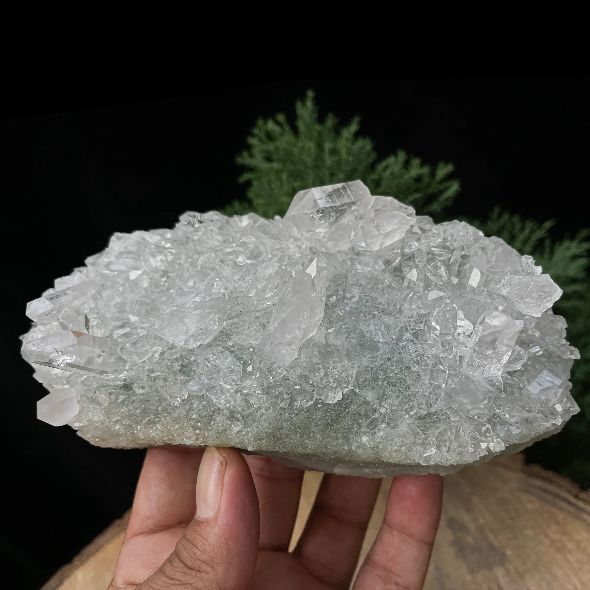 Natural Himalayan Green Chlorite Quartz Cluster 565g – Healing Crystal Himalayan Quartz
