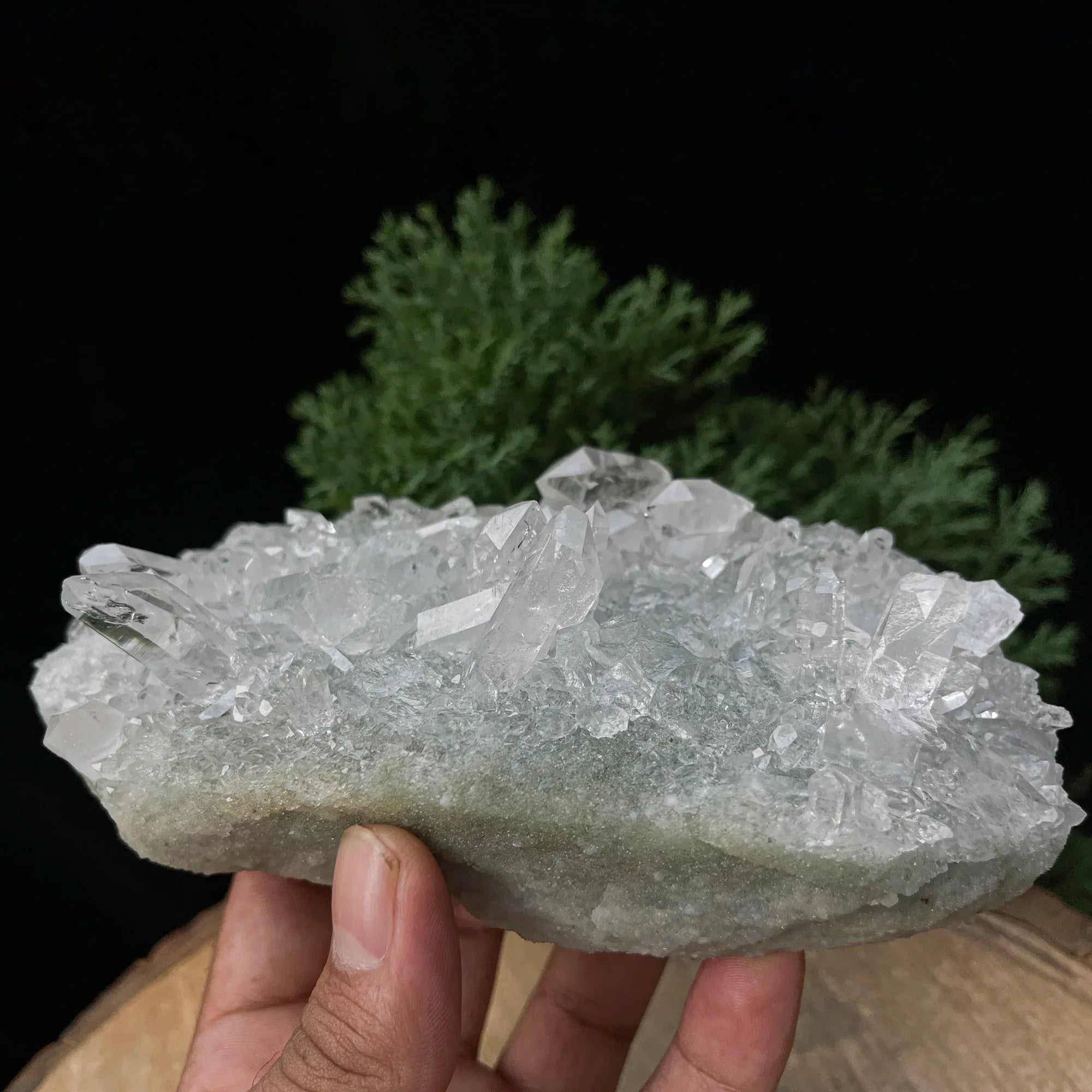 Natural Himalayan Green Chlorite Quartz Cluster 565g – Healing Crystal Himalayan Quartz