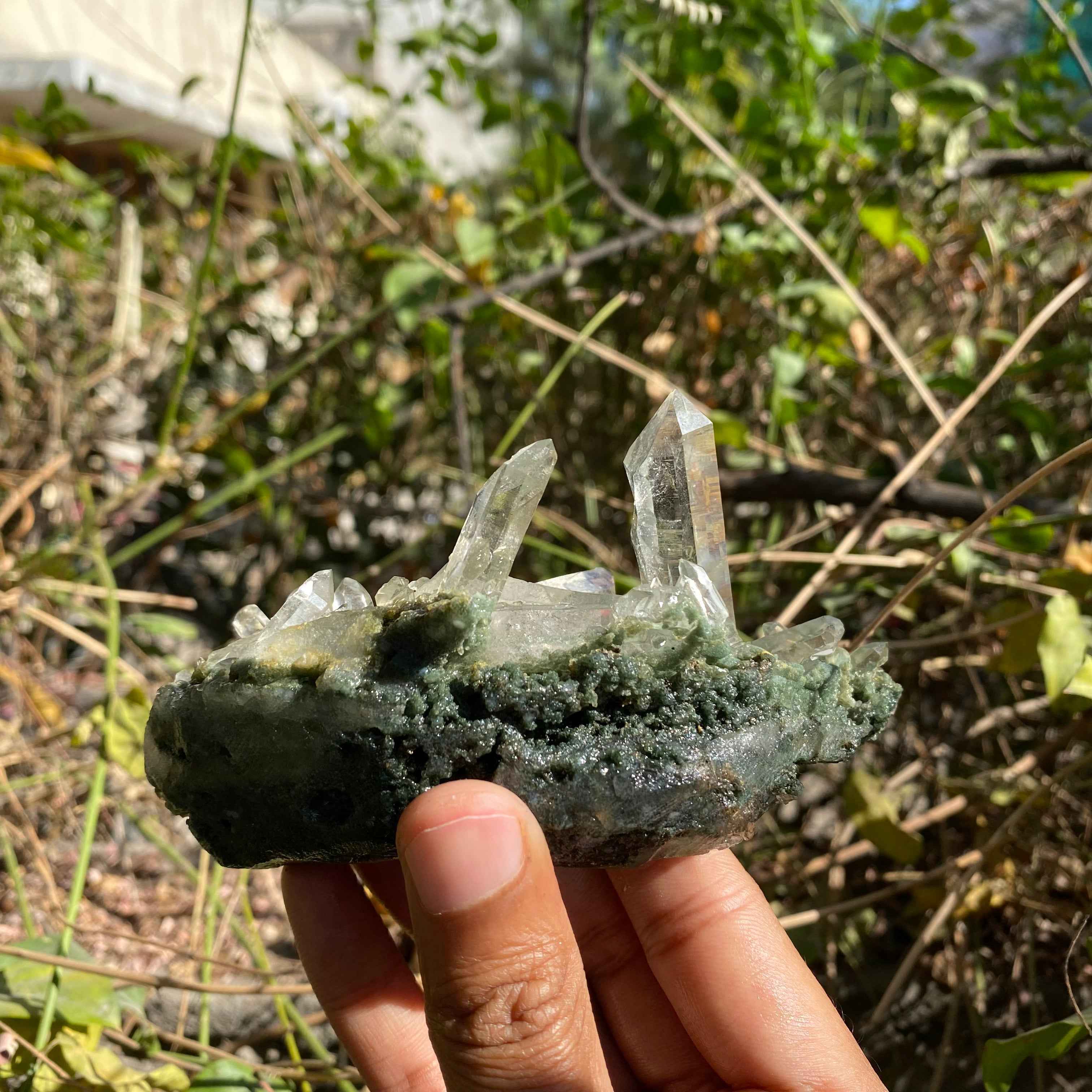 Himalayan Green Chlorite Quartz Cluster 250g