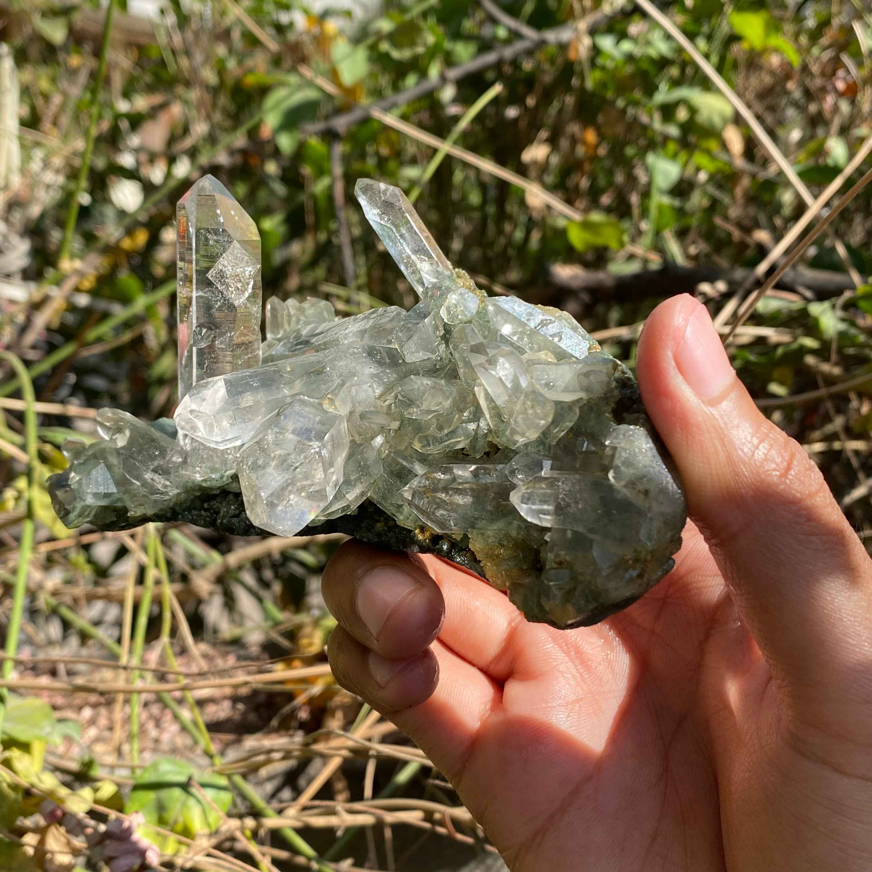 Himalayan Green Chlorite Quartz Cluster 250g