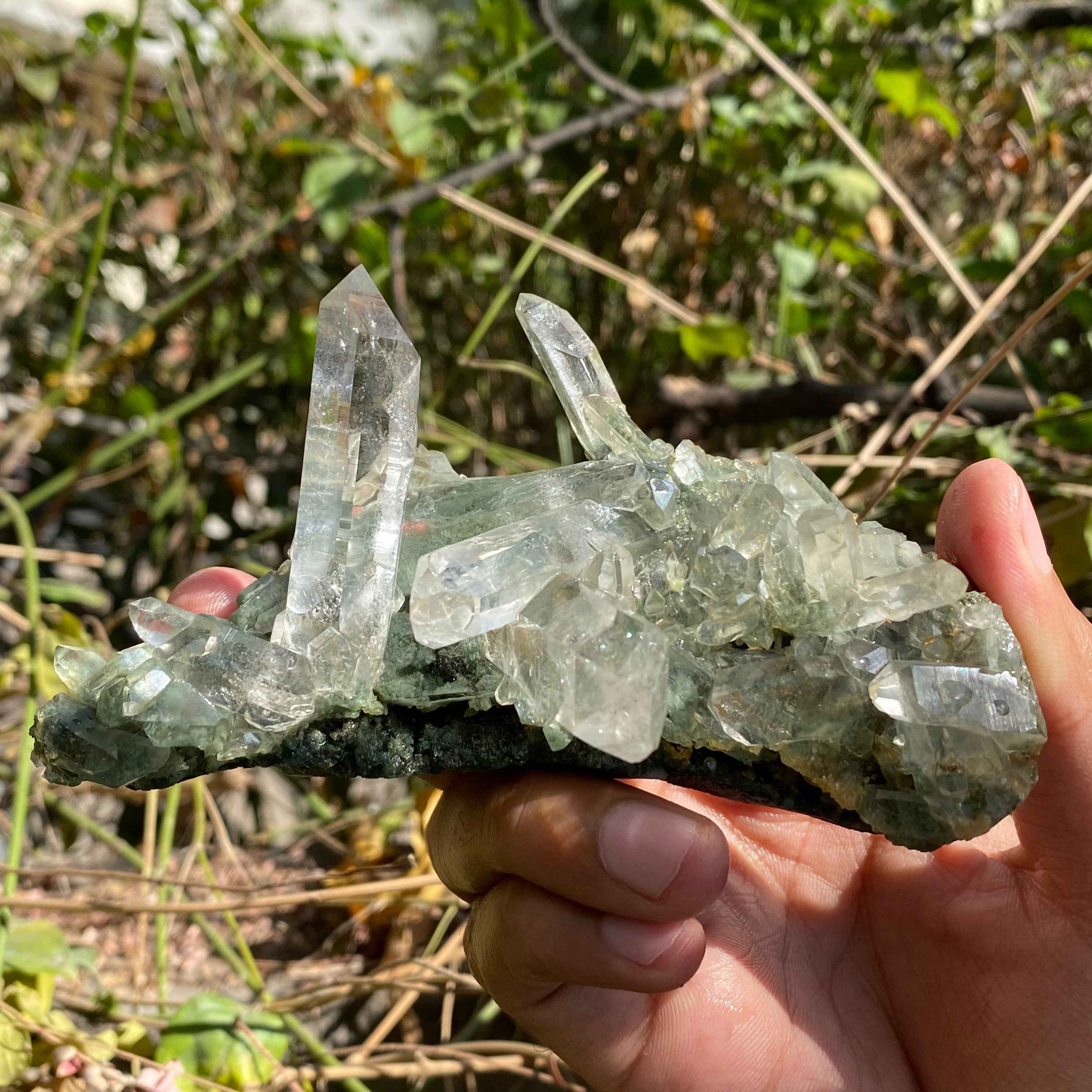 Himalayan Green Chlorite Quartz Cluster 250g