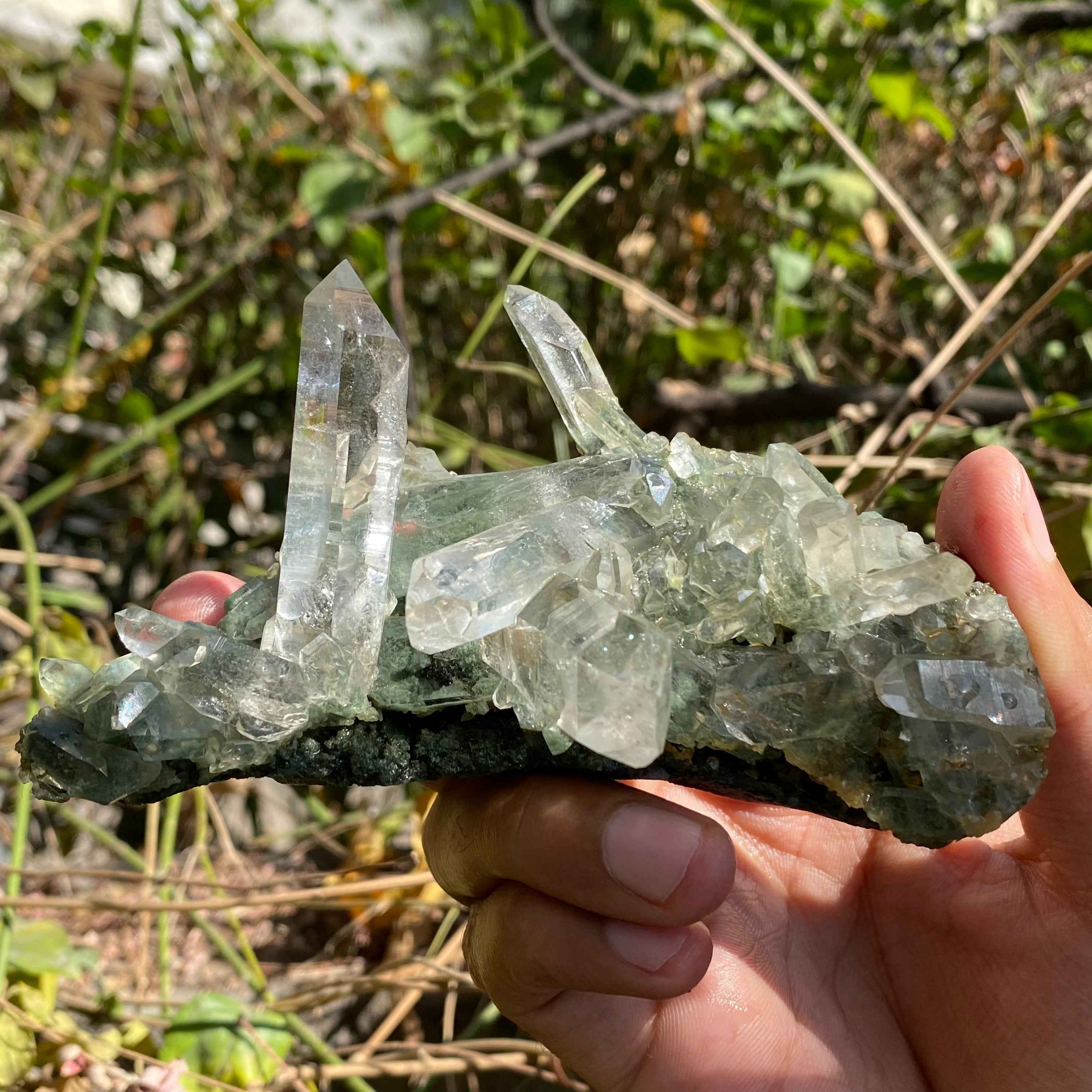 Himalayan Green Chlorite Quartz Cluster 250g