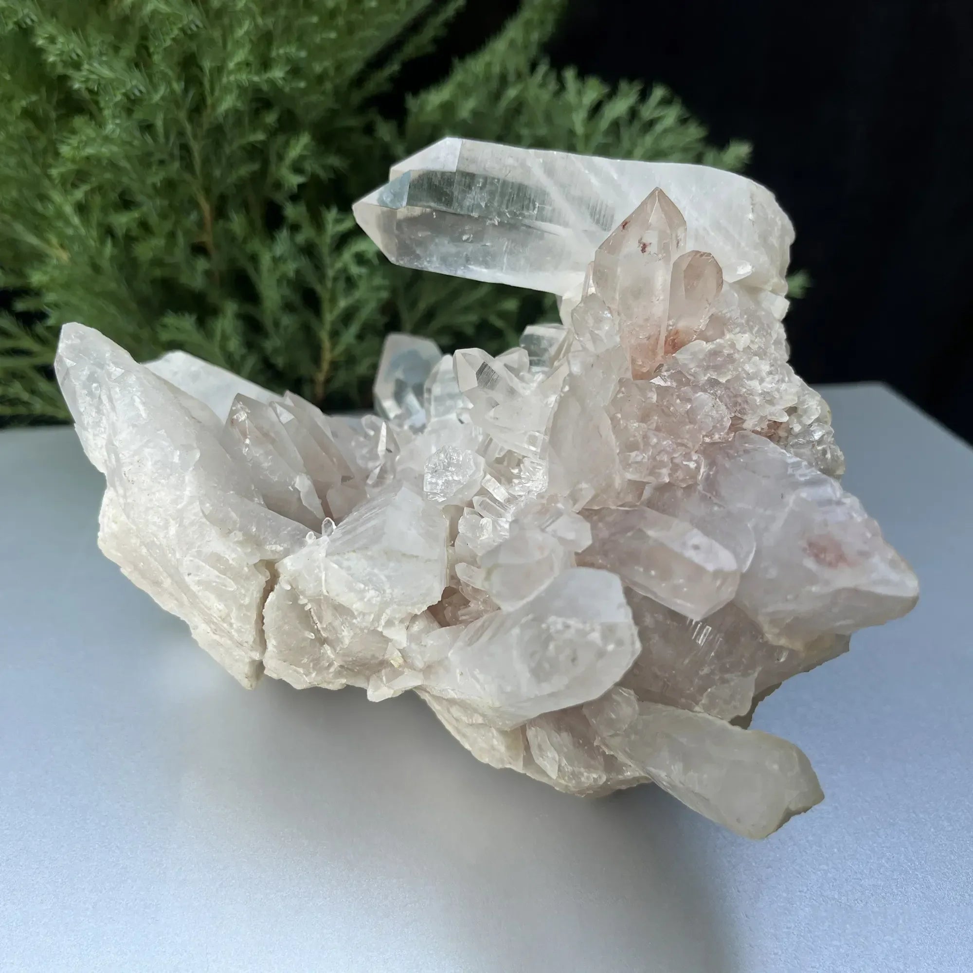 Natural Himalayan White + Pink Quartz Cluster 885g Himalayan Quartz