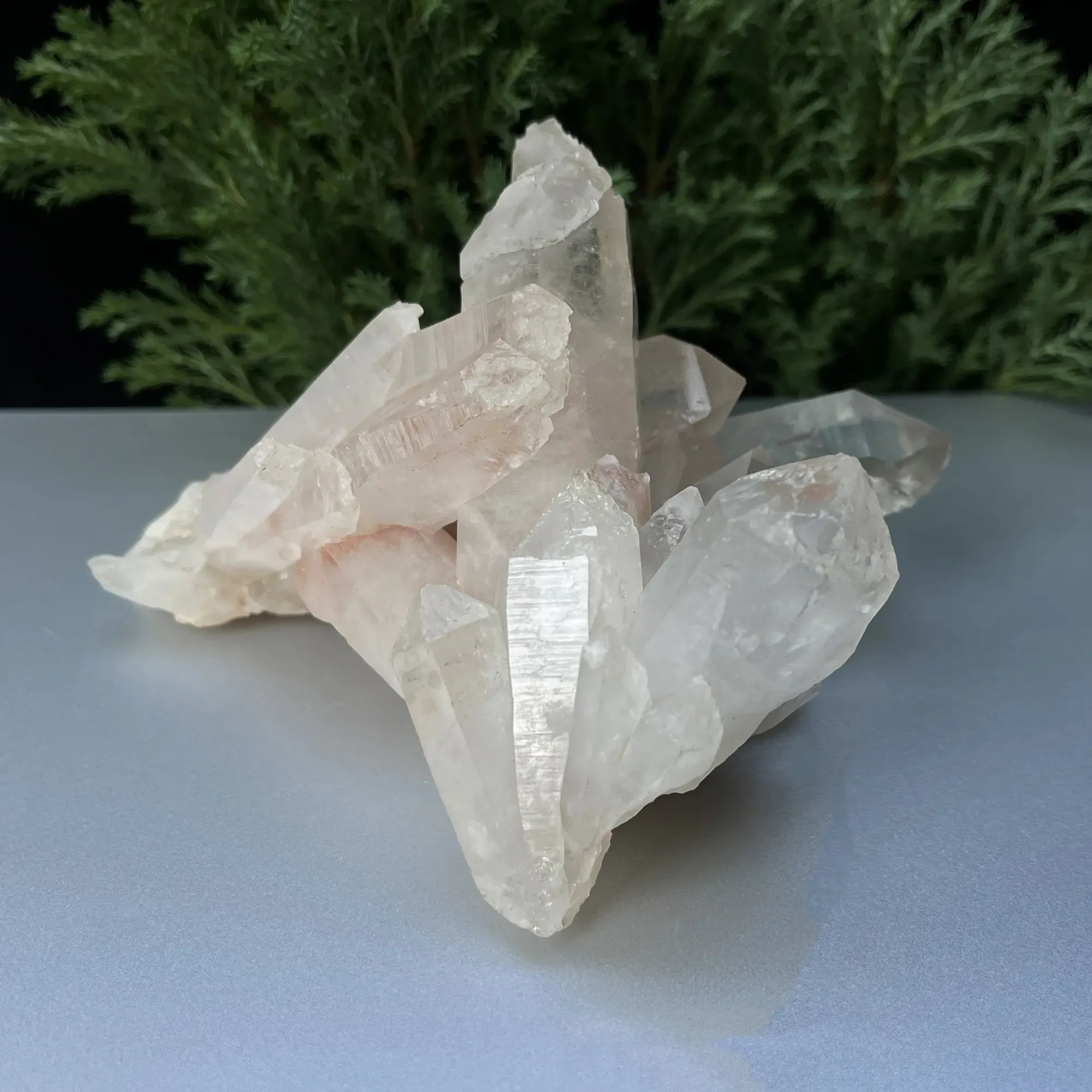 Natural Himalayan White + Pink Quartz Cluster 605g – WHQ-102 - Himalya Quartz