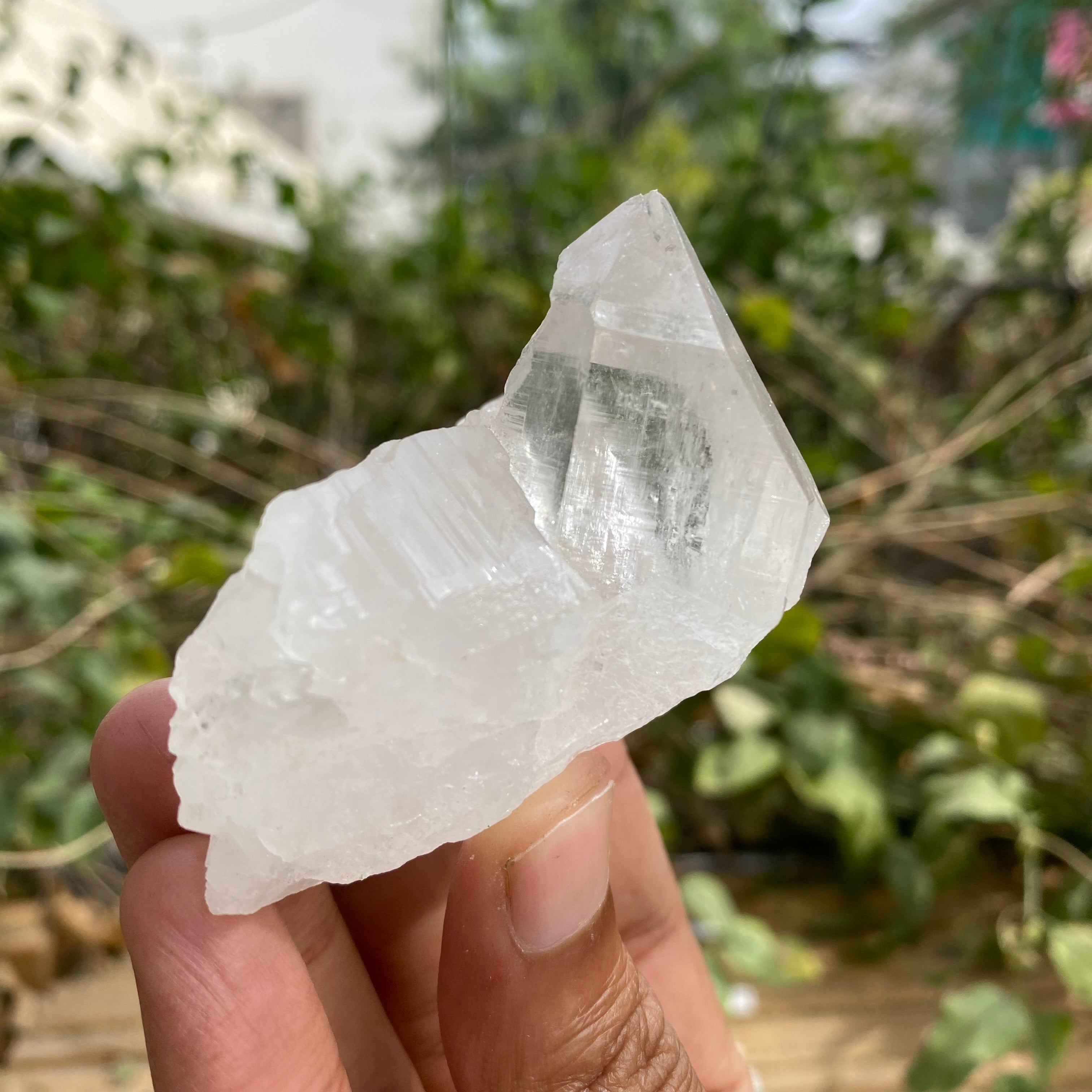 White Himalayan Quartz crystal cluster, 130g natural healing stone mineral specimen for home décor, by Himalya Quartz