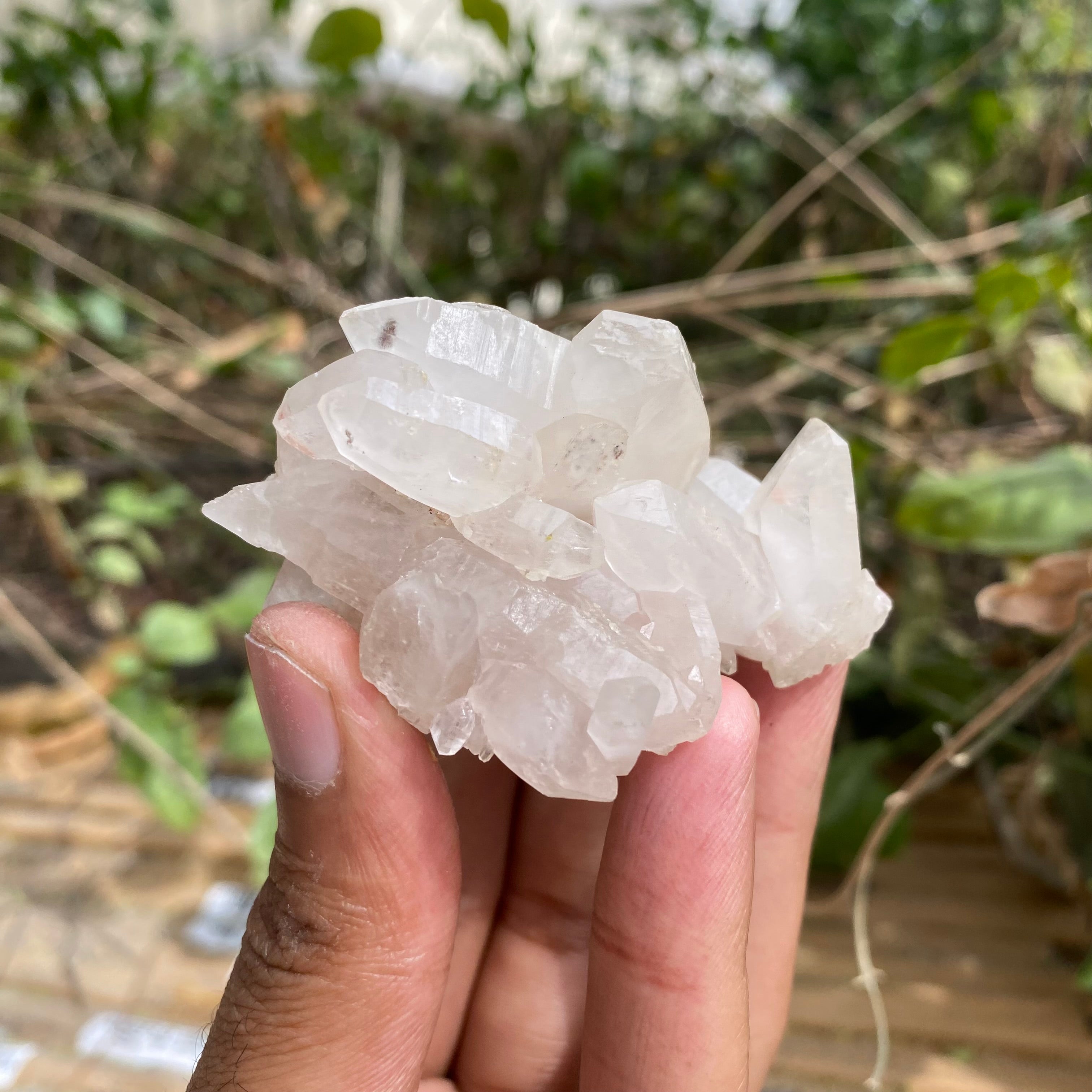 Natural Himalayan White + Pink Quartz Cluster 90g – Healing Crystal