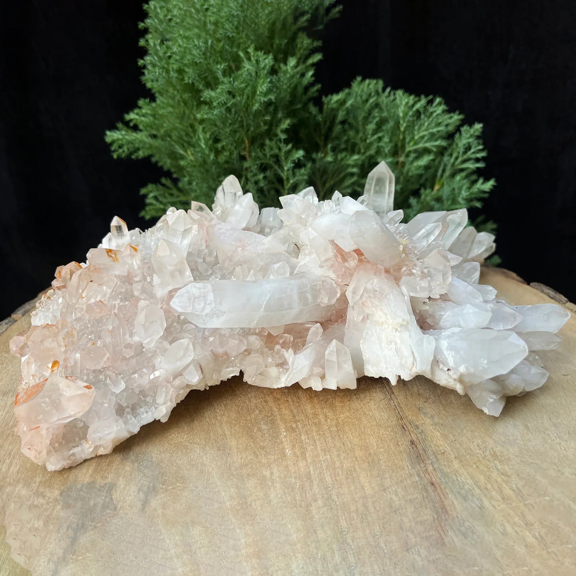 Natural Himalayan White + Pink Quartz Cluster 1695g Himalayan Quartz
