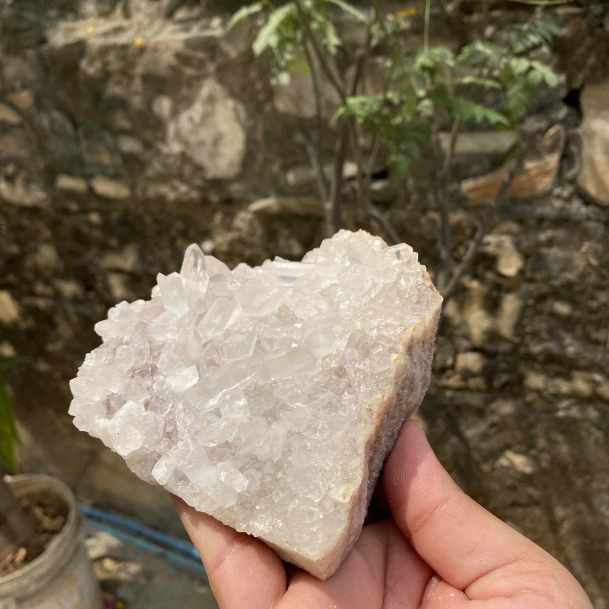 Display Natural Himalayan White Quartz Raw Cluster Collector Mineral