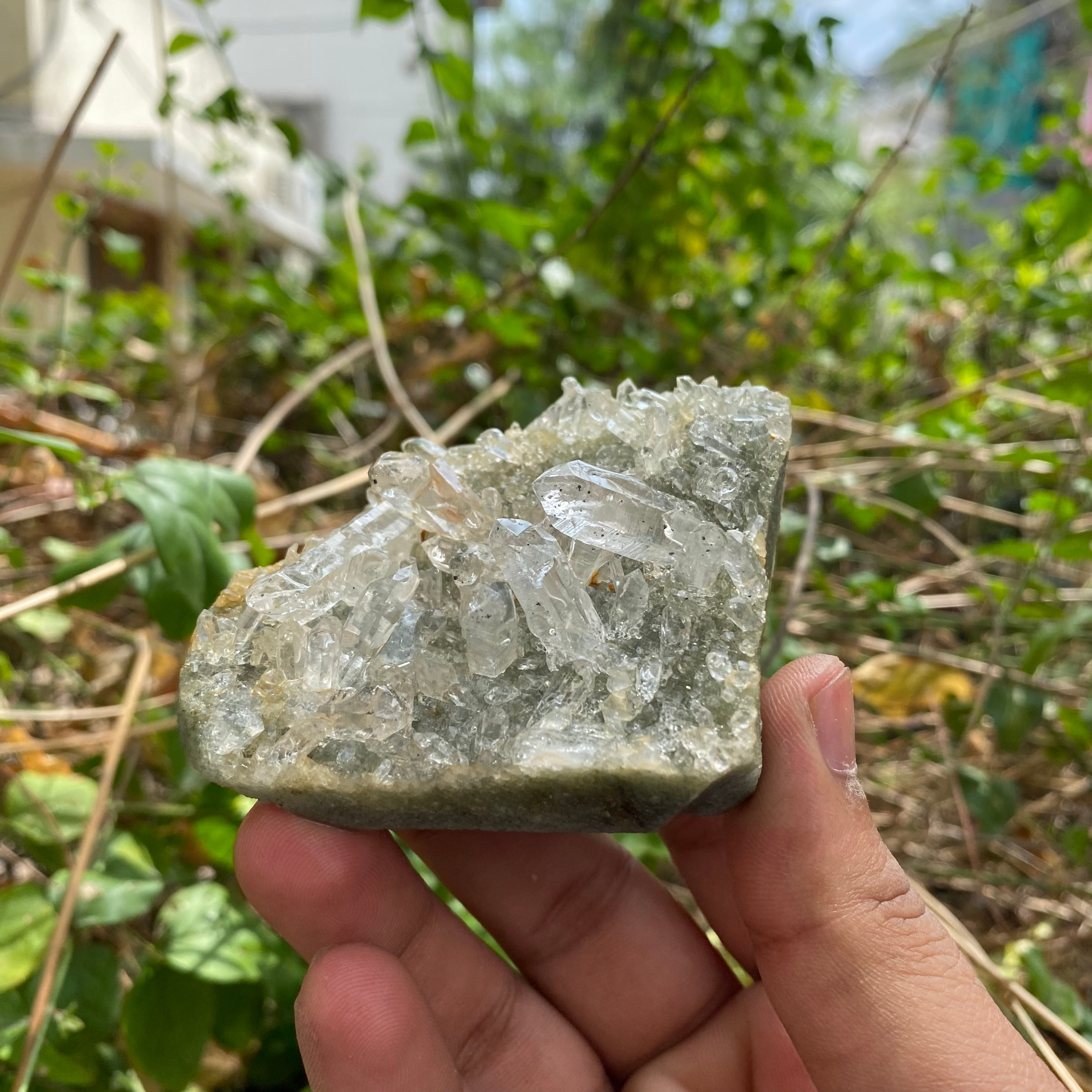 Himalayan Green Chlorite Quartz  Quartz Crystal Cluster Energy Healing Display Natural