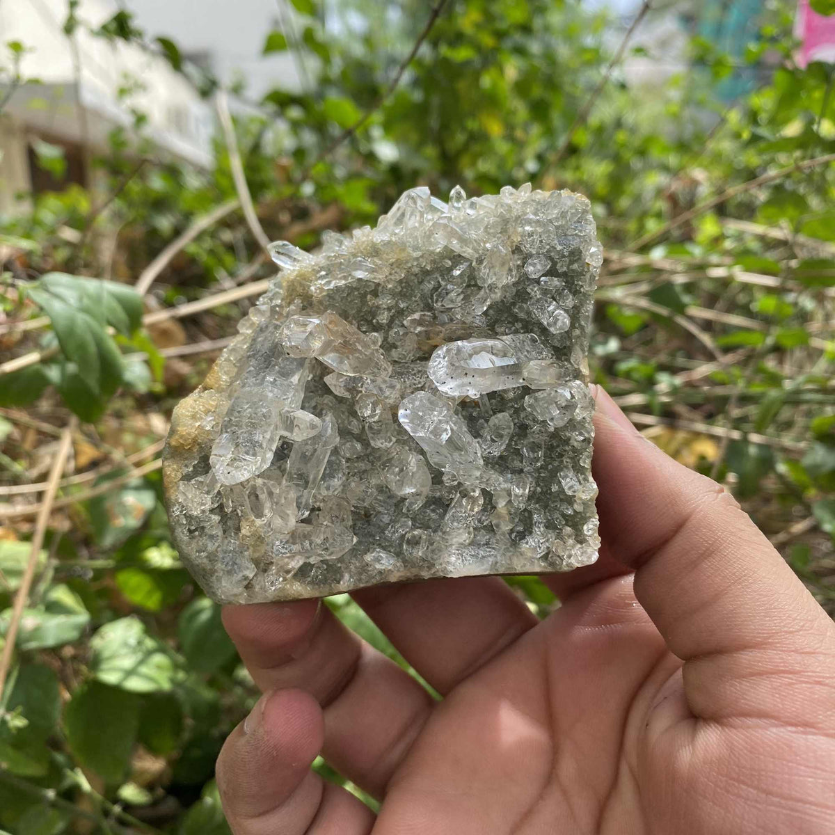 Natural Himalayan Green Chlorite Quartz Raw Cluster Display Specimen