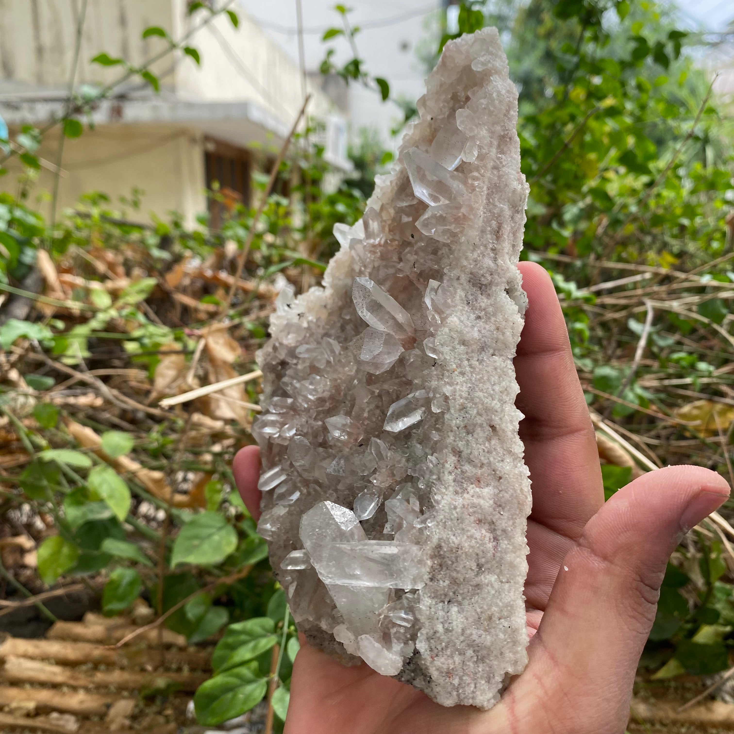 Pink Himalayan Quartz Crystal Cluster Raw Energy Healing Natural Display