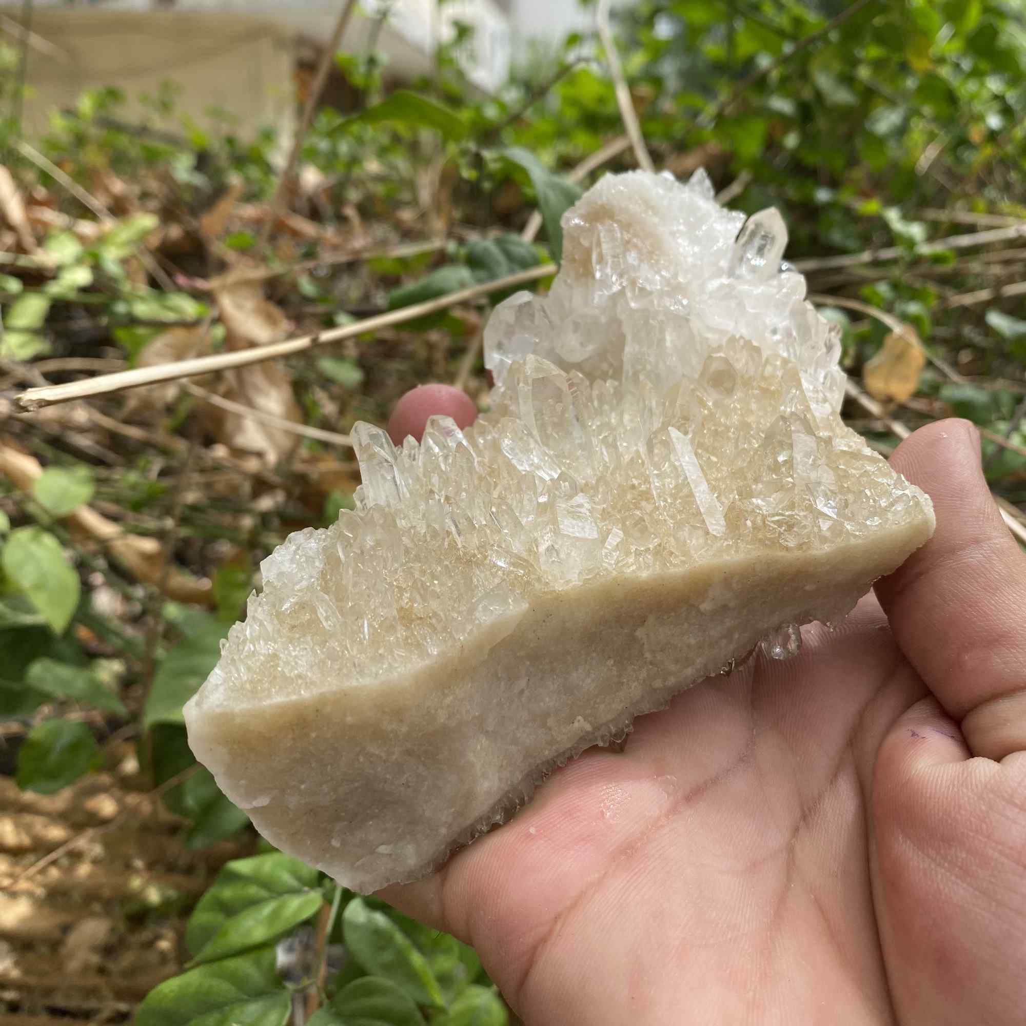 395g Himalayan White Pink Quartz Natural Cluster Mineral Display Specimen