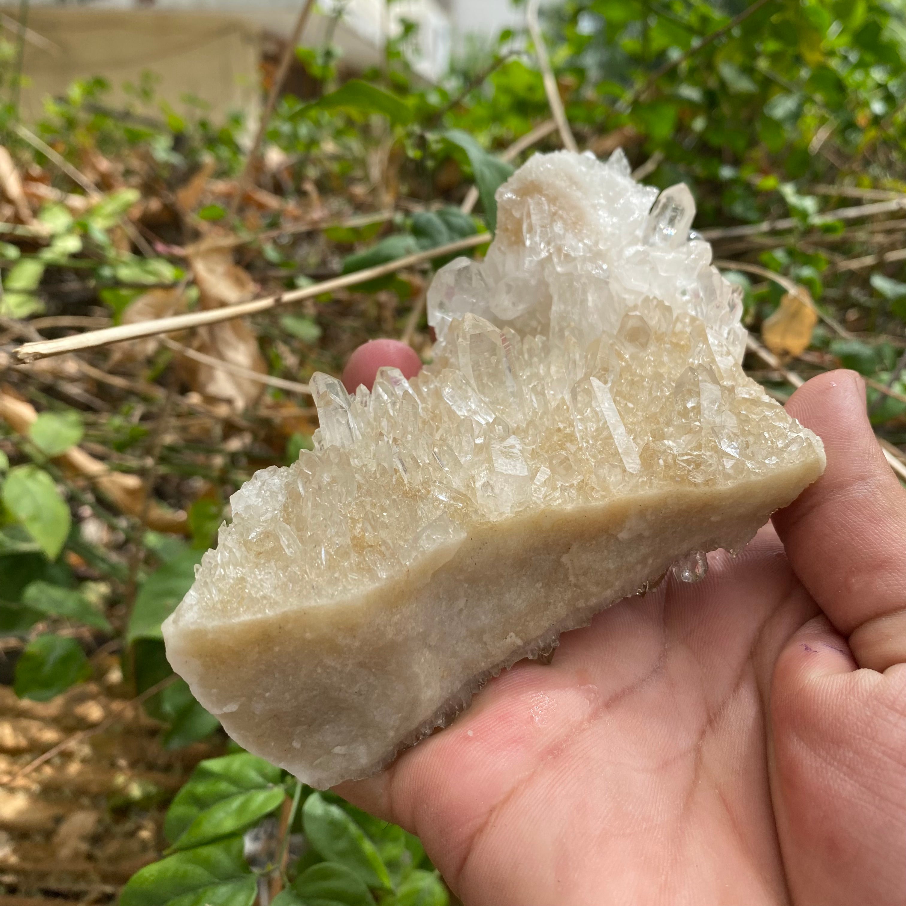Natural Himalayan White & Pink Quartz Cluster 395g