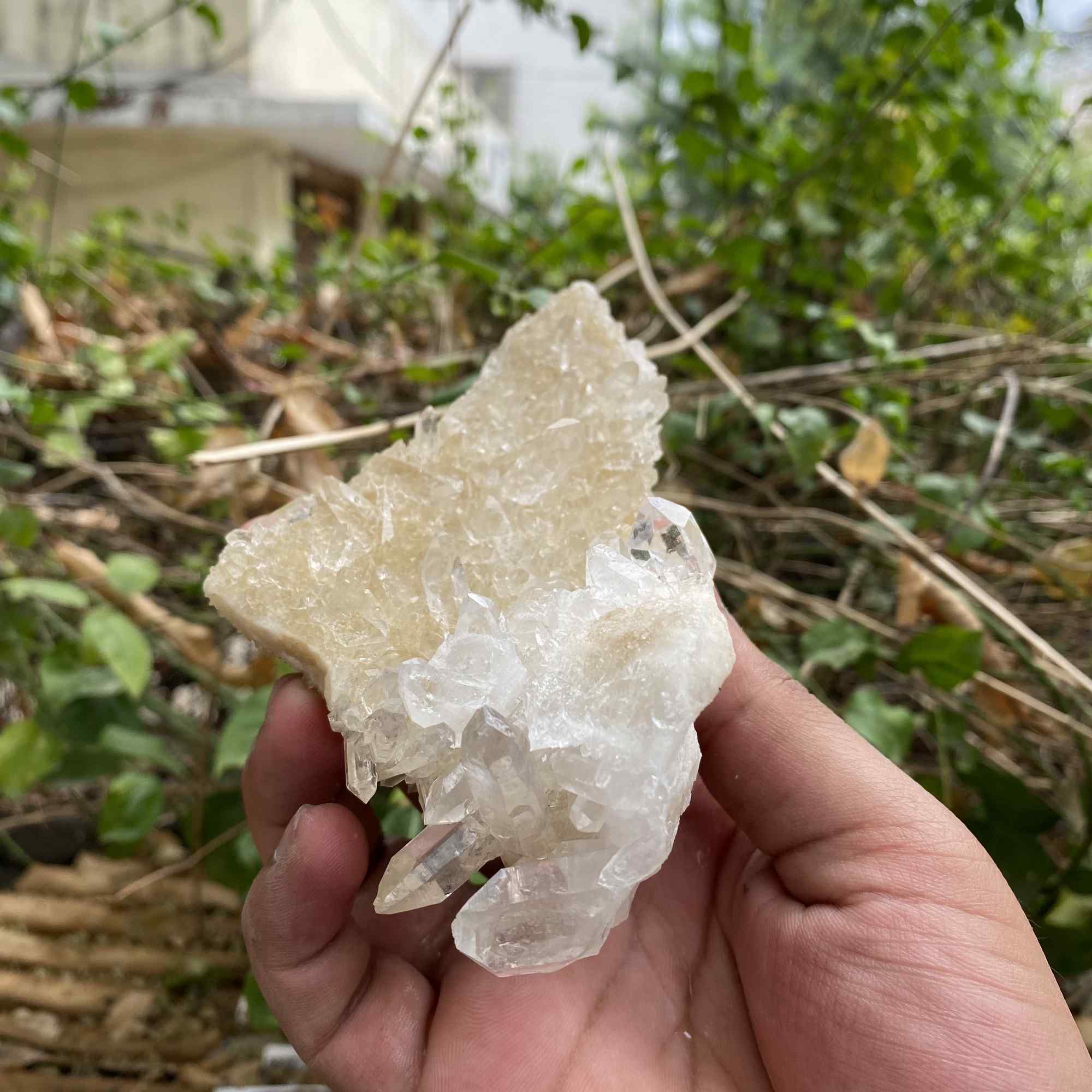 395g Himalayan White Pink Quartz Natural Cluster Mineral Display Specimen