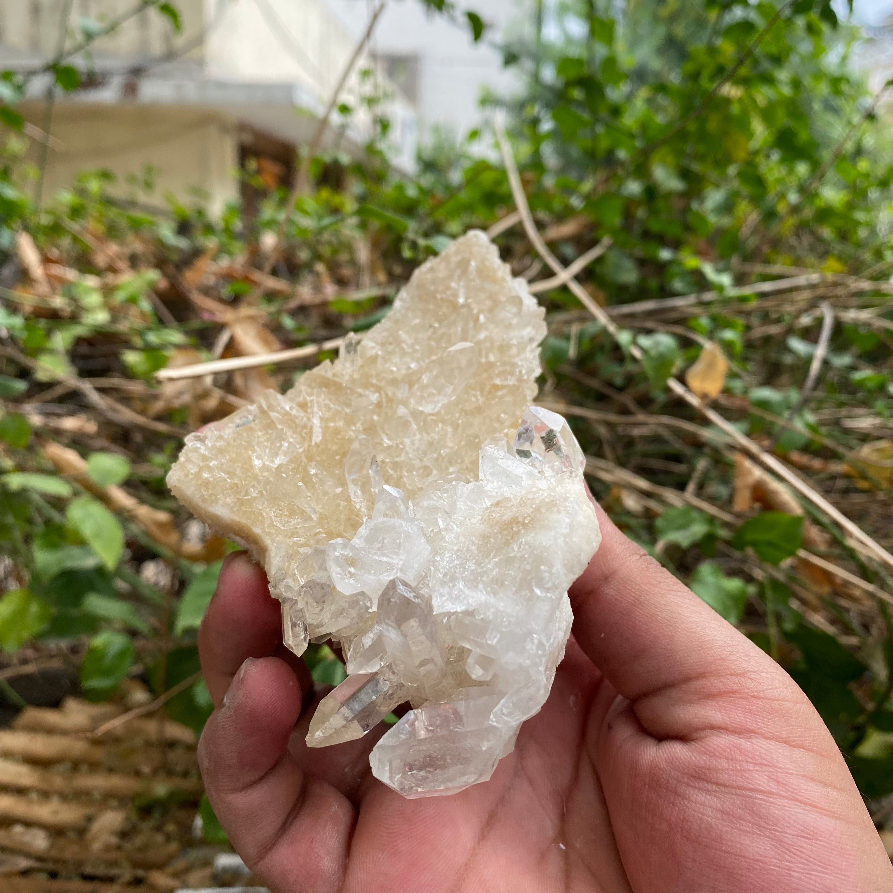 Natural Himalayan White & Pink Quartz Cluster 395g