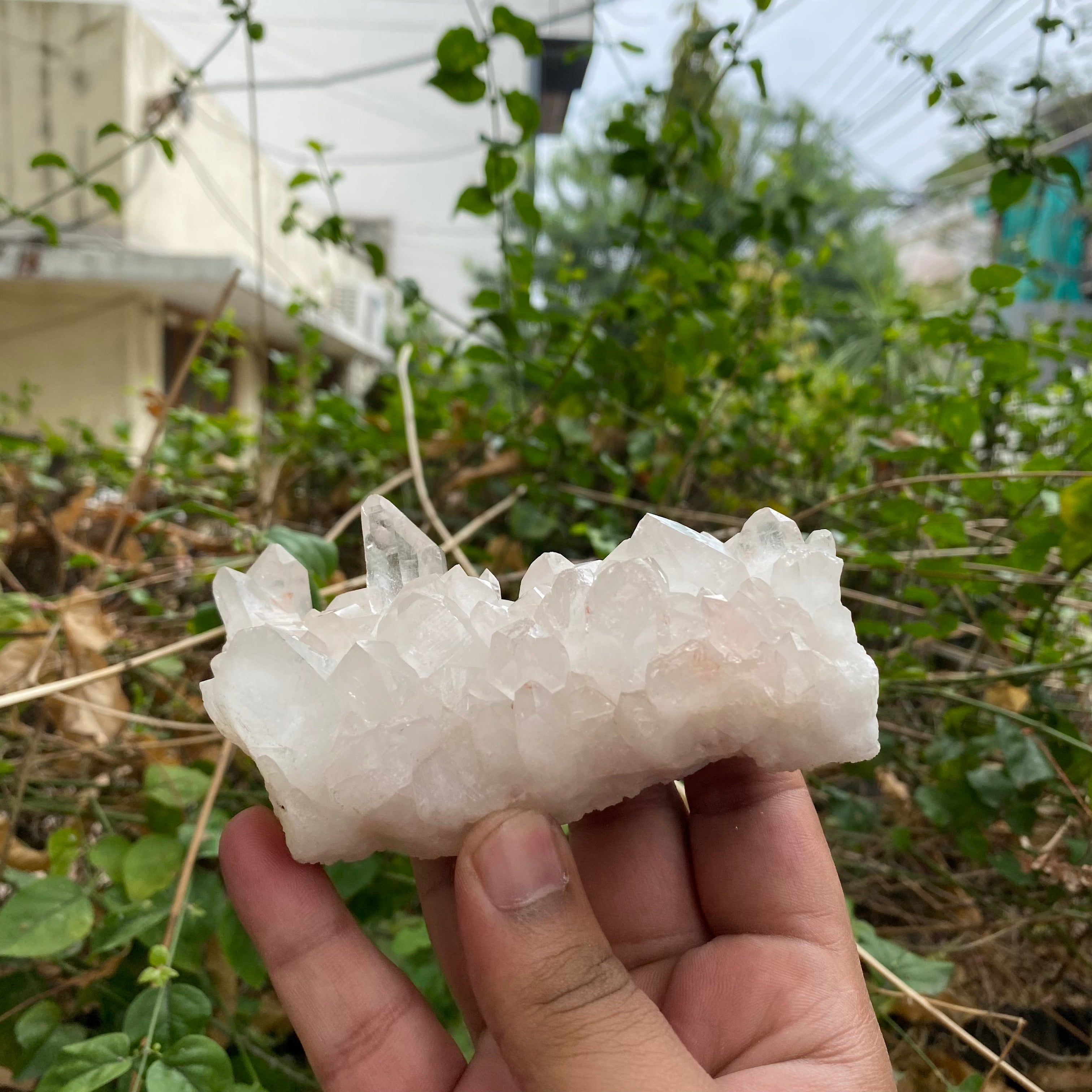 Natural Himalayan White Quartz Cluster 380g