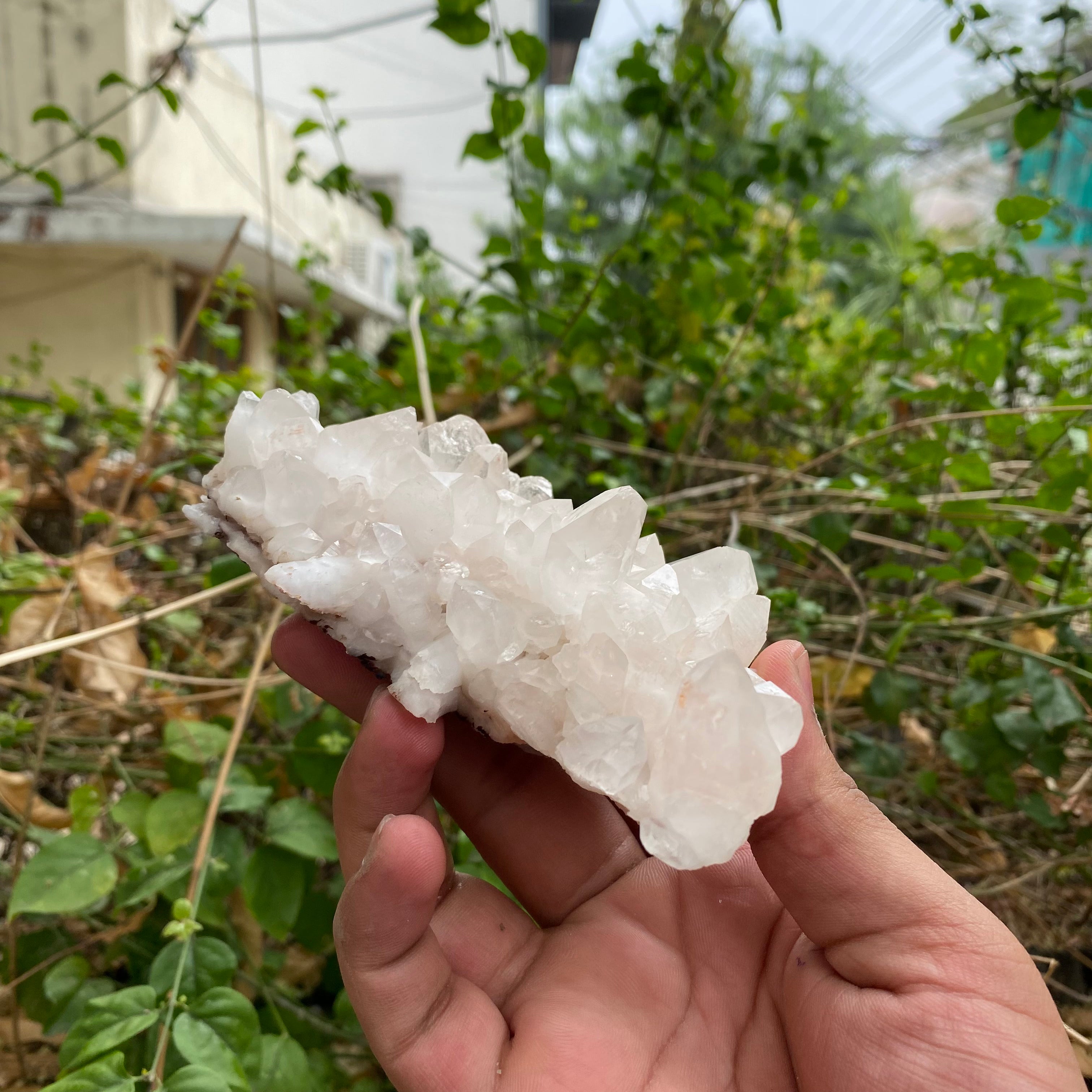 Natural Himalayan White Quartz Cluster 380g