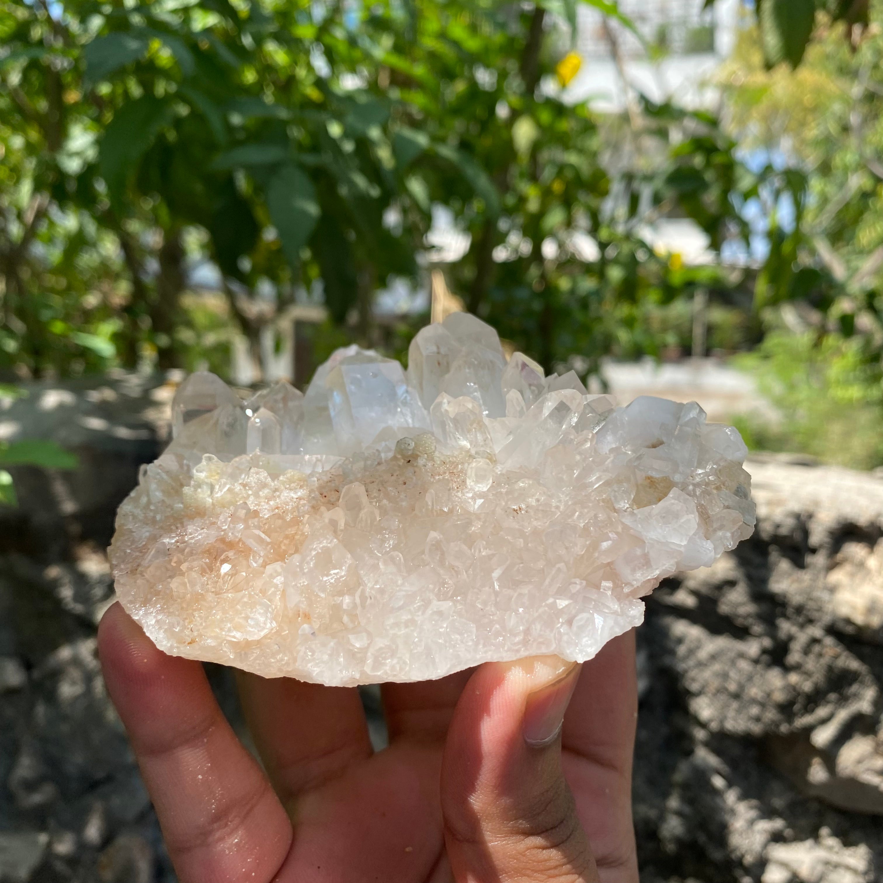 White Quartz Crystal Cluster Himalayan Display Piece Natural Energy Stone
