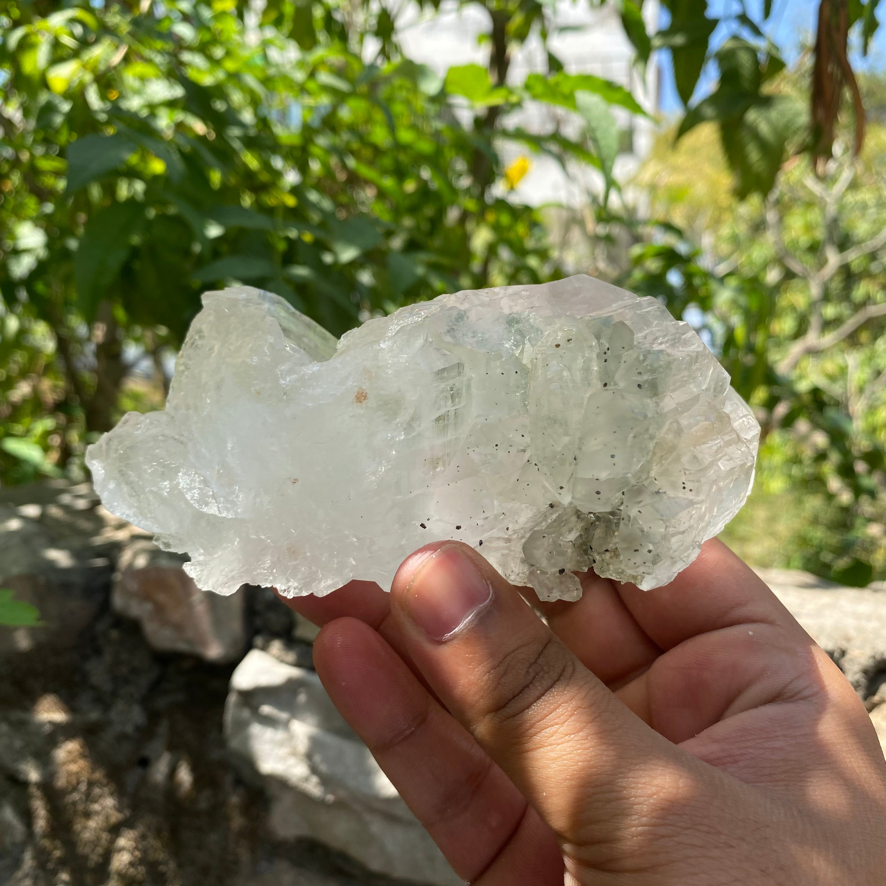 Natural Green Chlorite Quartz Crystal from Manihar  Healing Collectors Specimen, 470gm