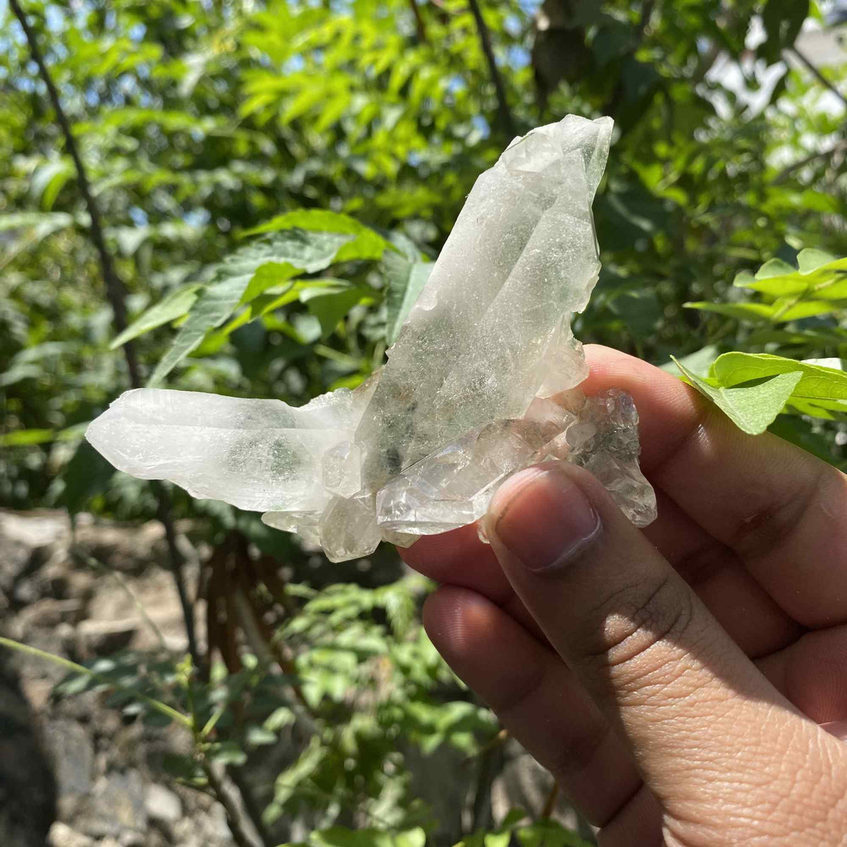 110g Himalayan Green Chlorite Quartz Raw Natural Cluster Specimen