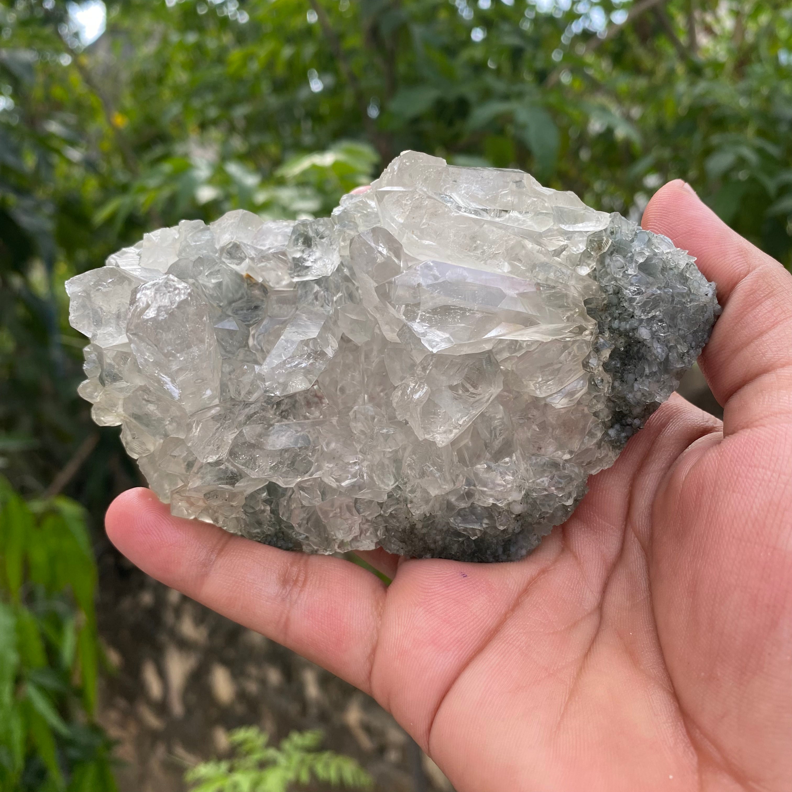 Natural Himalayan Green Chlorite Quartz Cluster  360gm Raw Healing Crystal for Meditation & Home Decor