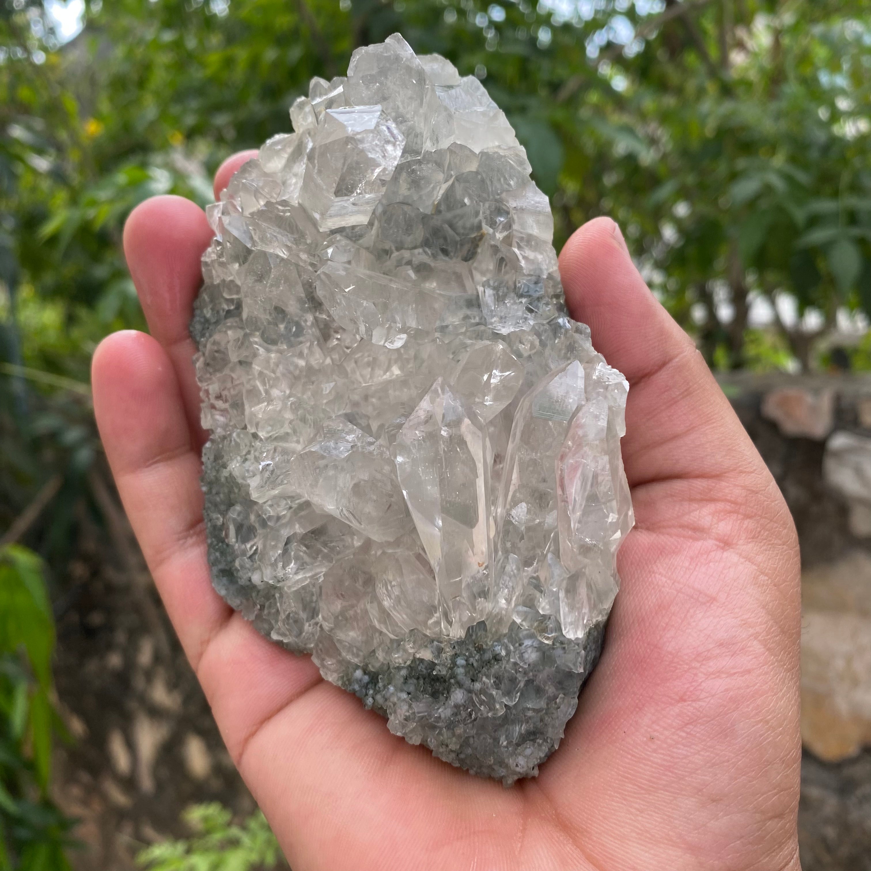 Natural Himalayan Green Chlorite Quartz Cluster  360gm Raw Healing Crystal for Meditation & Home Decor