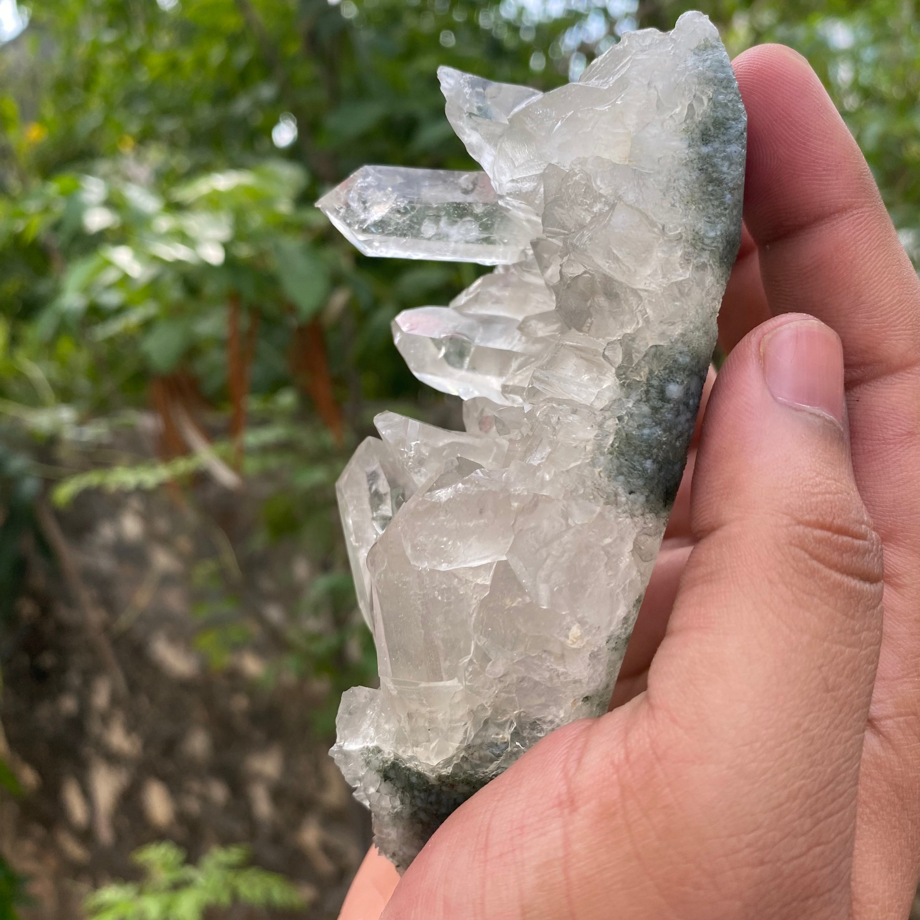 Natural Himalayan Green Chlorite Quartz Cluster  360gm Raw Healing Crystal for Meditation & Home Decor