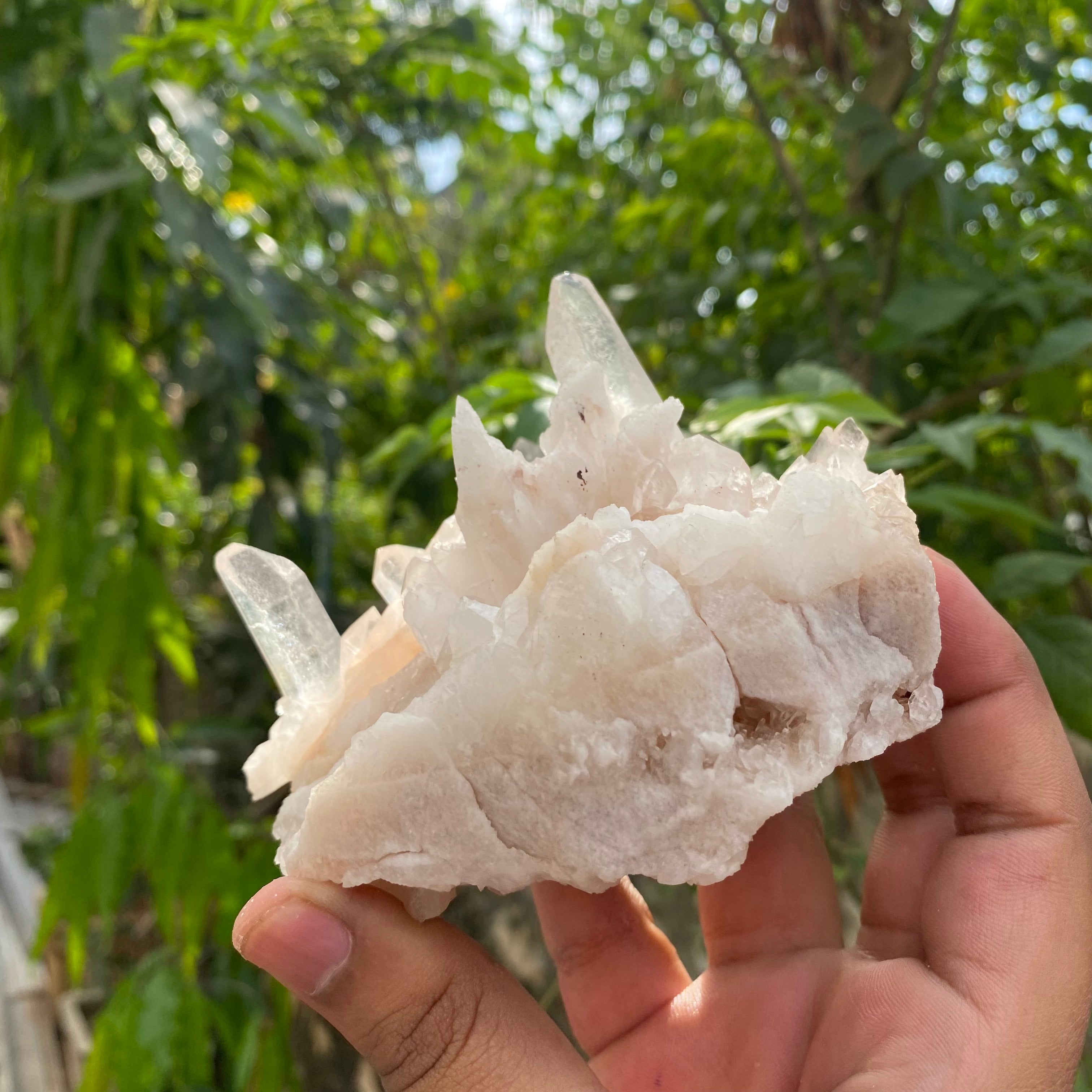 Pink Samadhi Quartz Crystal Cluster Healing Display Natural Himalayan Energy