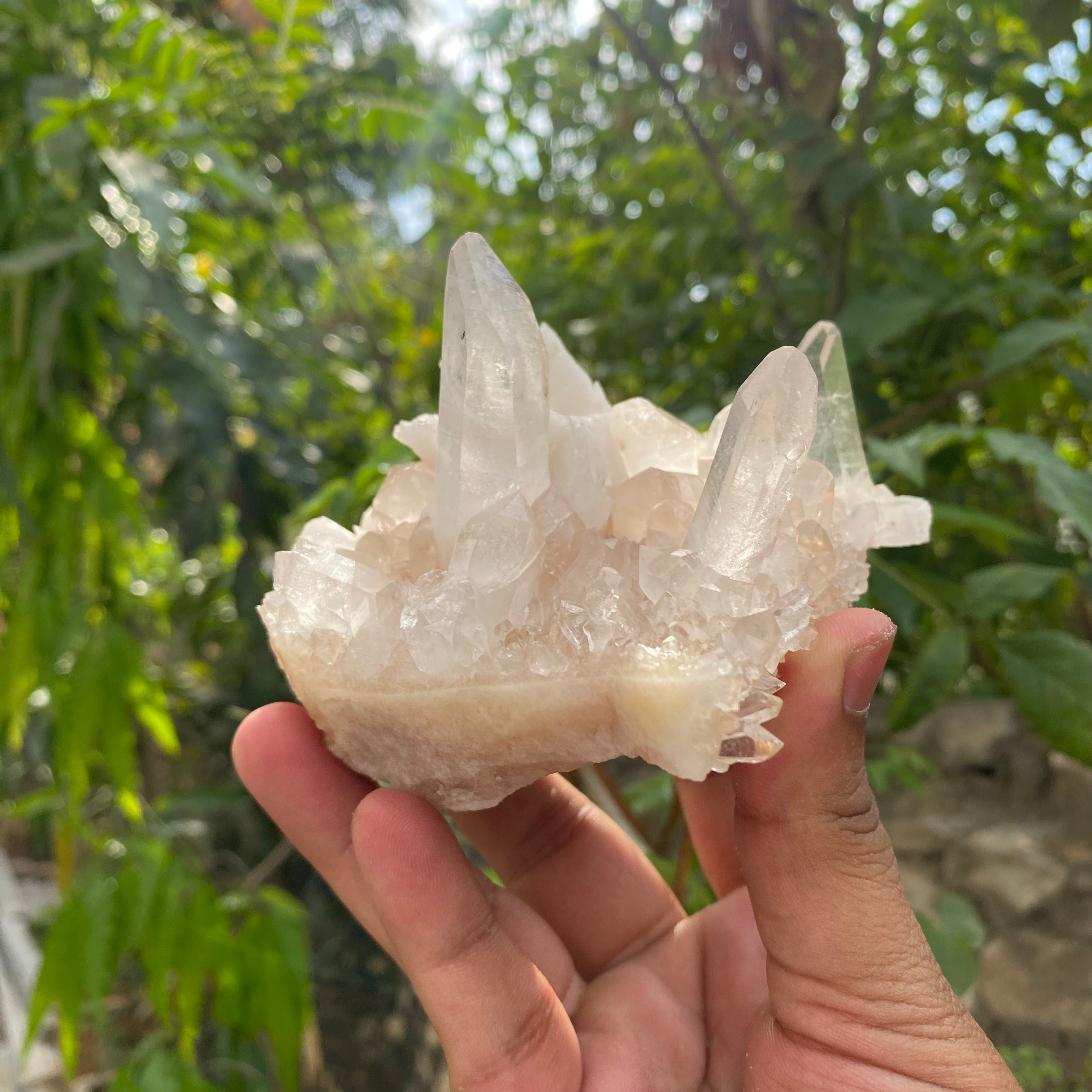 Pink Samadhi Quartz Crystal Cluster Healing Display Natural Himalayan Energy