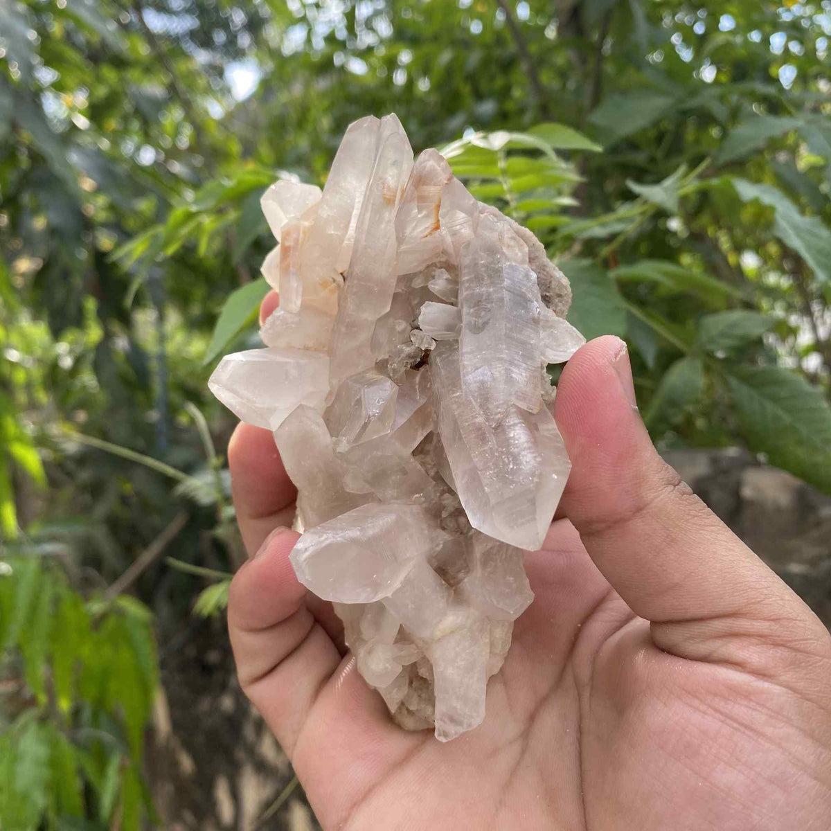 Pink Quartz Crystal Cluster Natural Himalayan Mineral Specimen 305g Raw Healing Stone Home Decor Gift