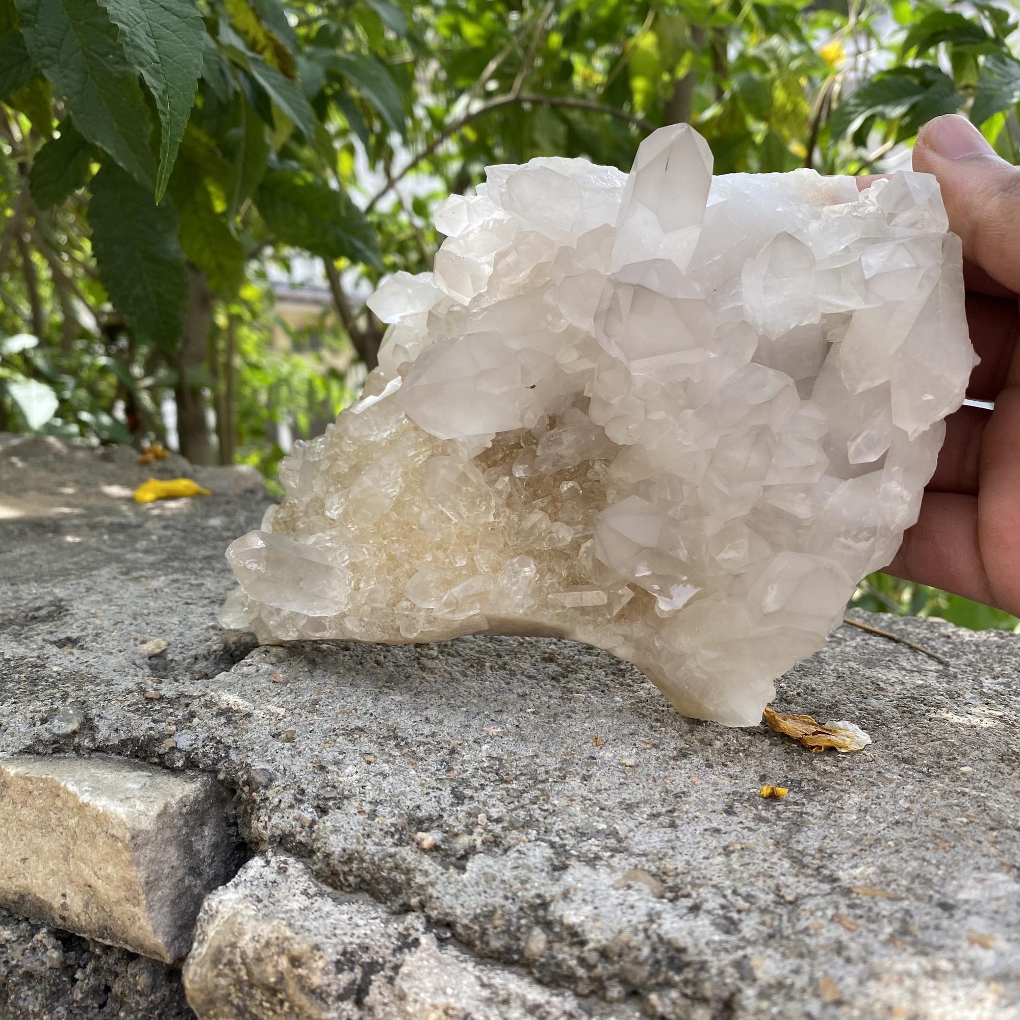1125g White Yellow Himalayan Quartz Cluster Natural Collector Specimen