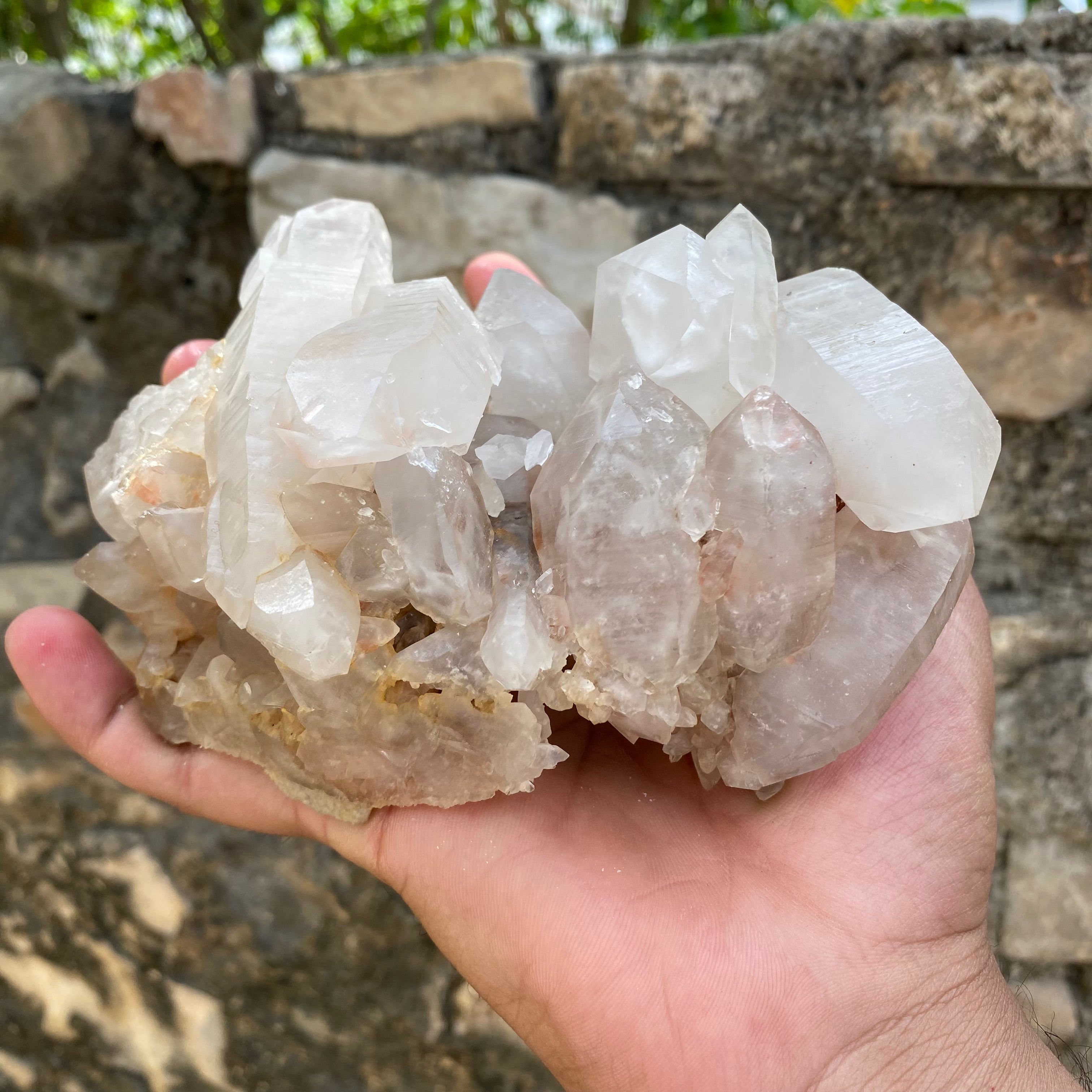 Large Pink Quartz Crystal Cluster 970g Natural Himalayan Raw Healing Stone Mineral Specimen Statement Décor