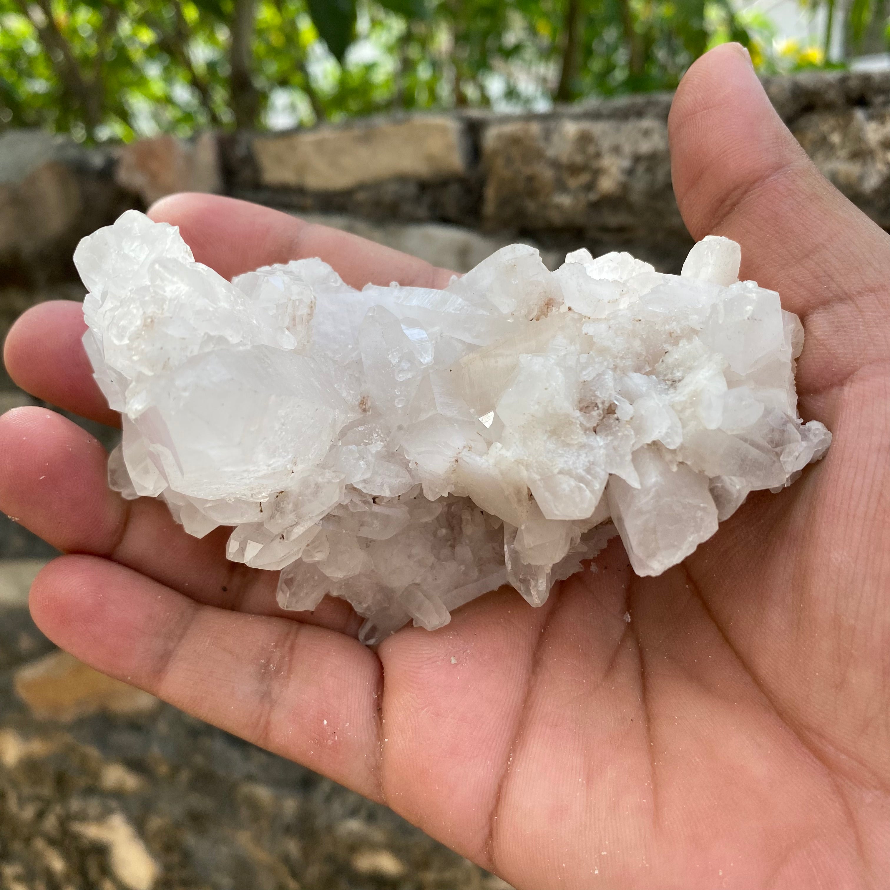 White Samadhi Quartz Himalayan Raw Crystal Cluster Healing Display Collector Piece