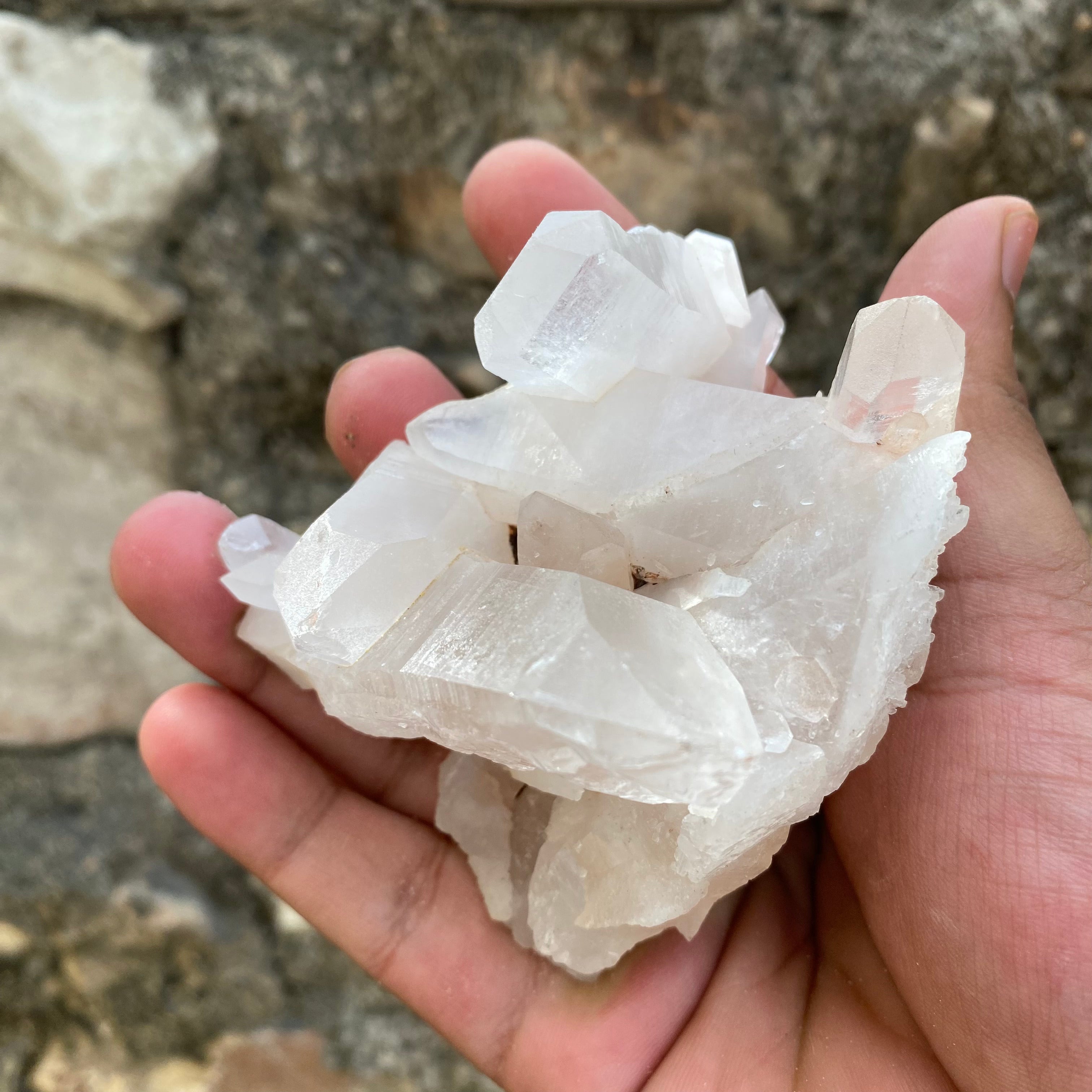 Pink Authentic Himalayan Quartz Crystal Cluster Raw Healing Collector Gift