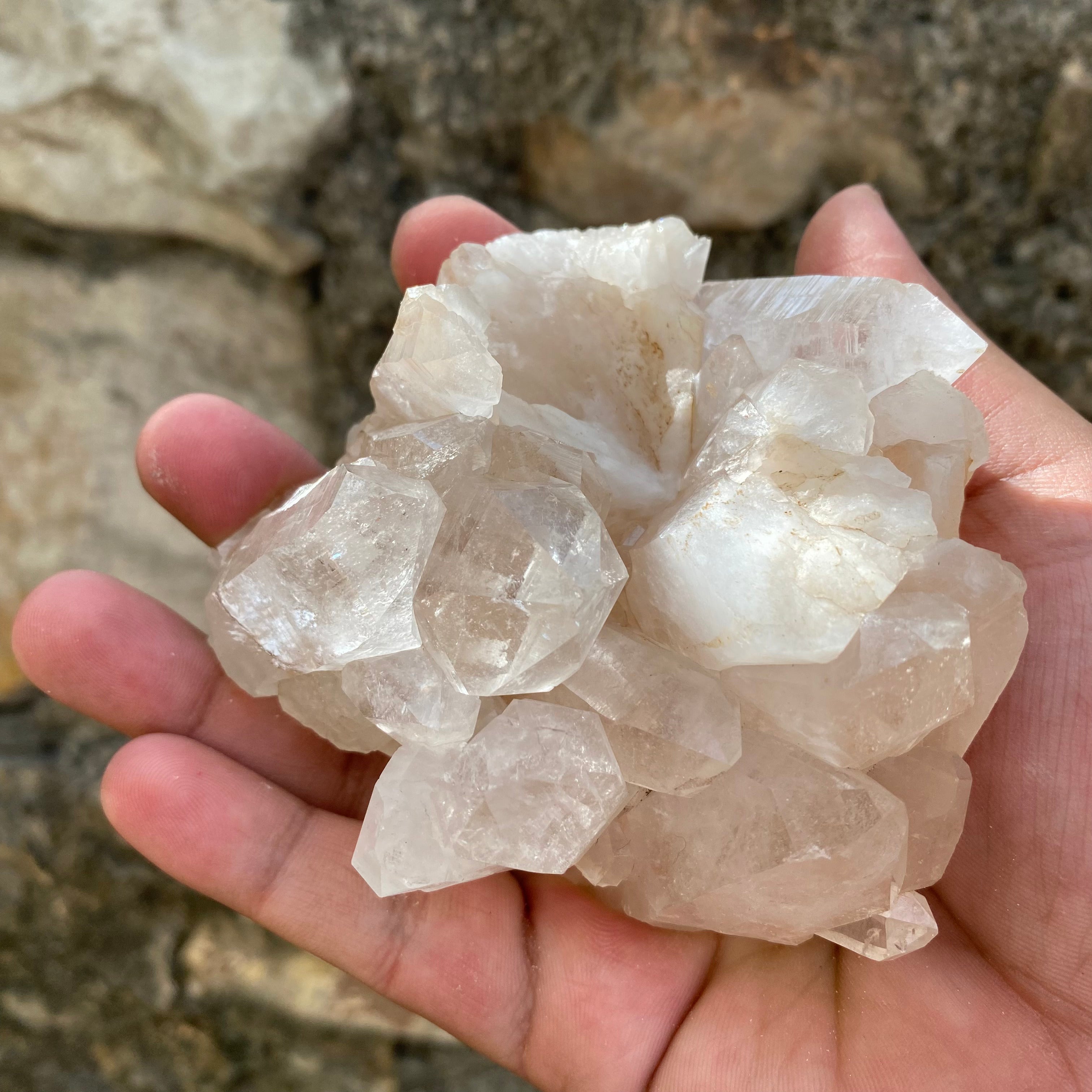 White Authentic Quartz Crystal Cluster Himalayan Healing Gift Stone Natural
