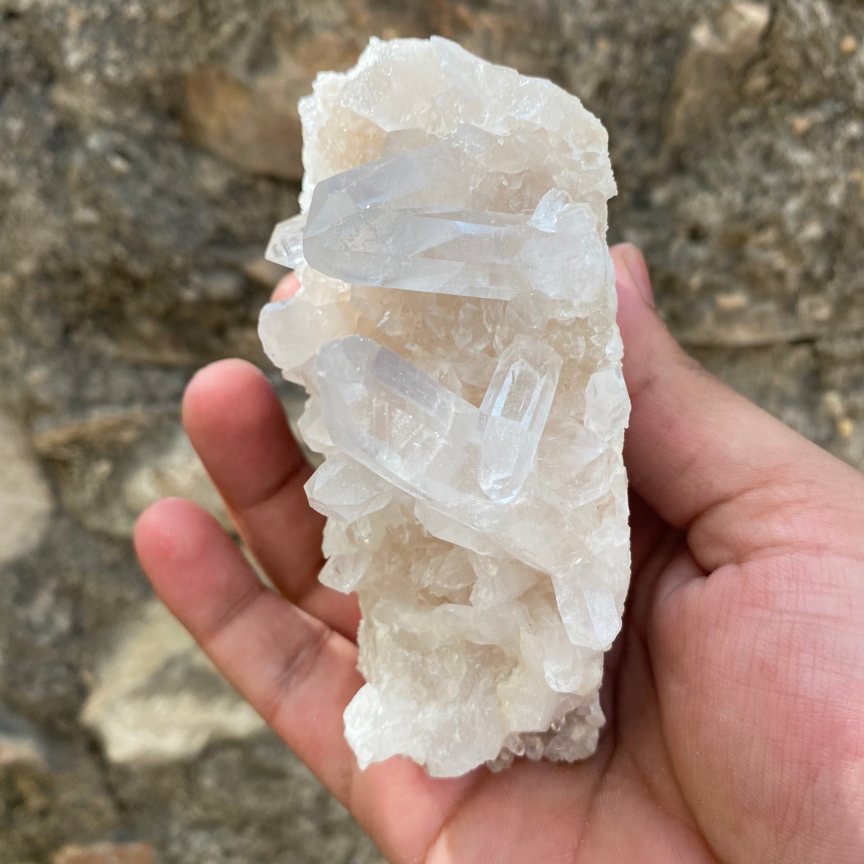 White Quartz Crystal Cluster Decor Himalayan Healing Energy Display Piece