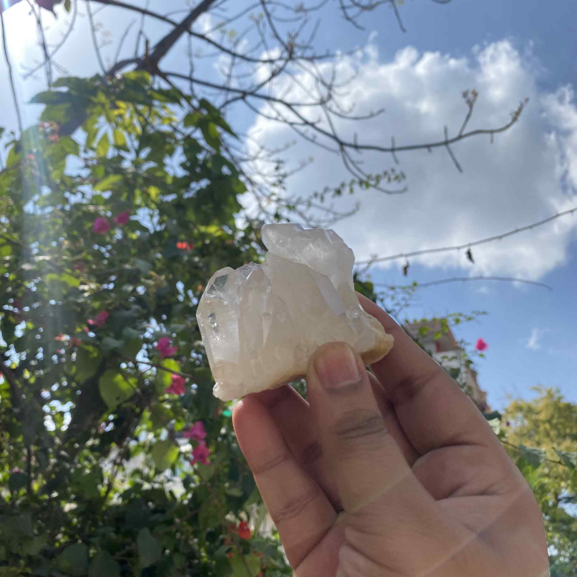 130g White Quartz Himalayan Natural Cluster Display Mineral Specimen