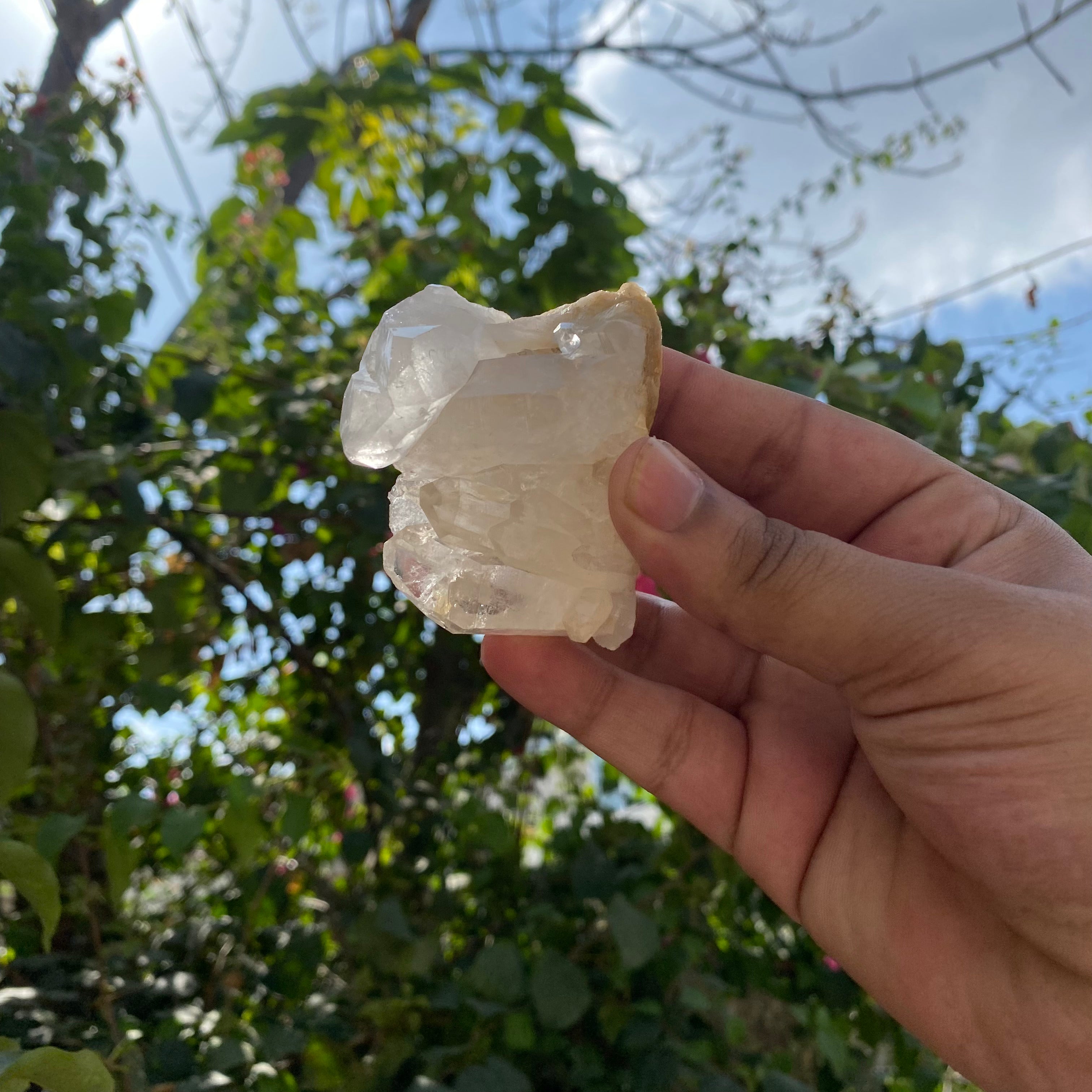 White Premium Quartz Crystal Cluster Himalayan Samadhi Energy Showcase Stone
