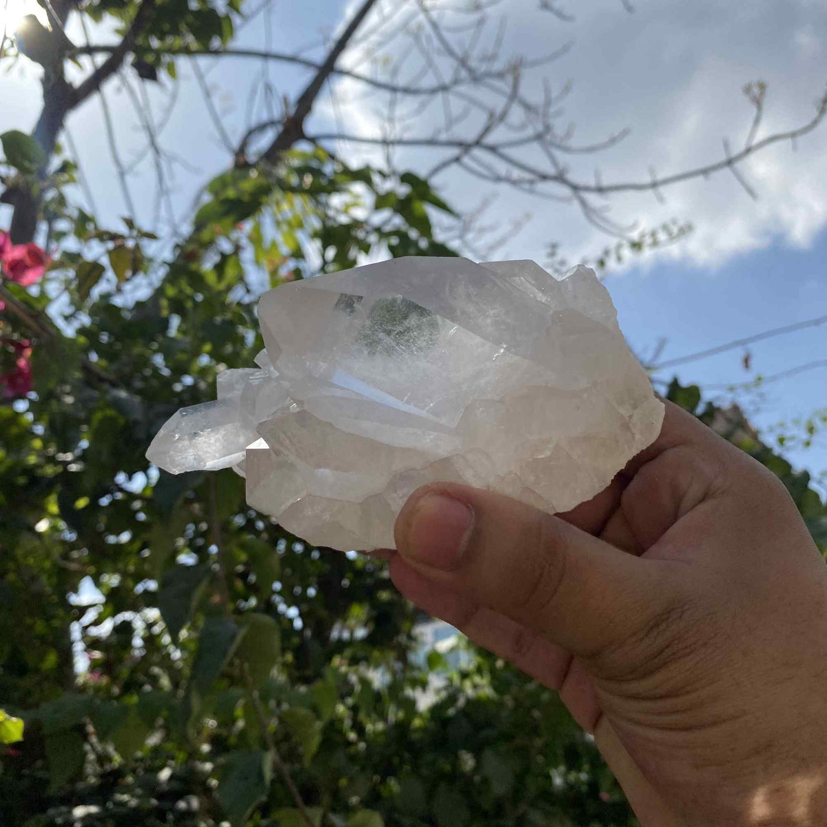 Natural White Quartz Collector Himalayan Cluster Display Raw Mineral